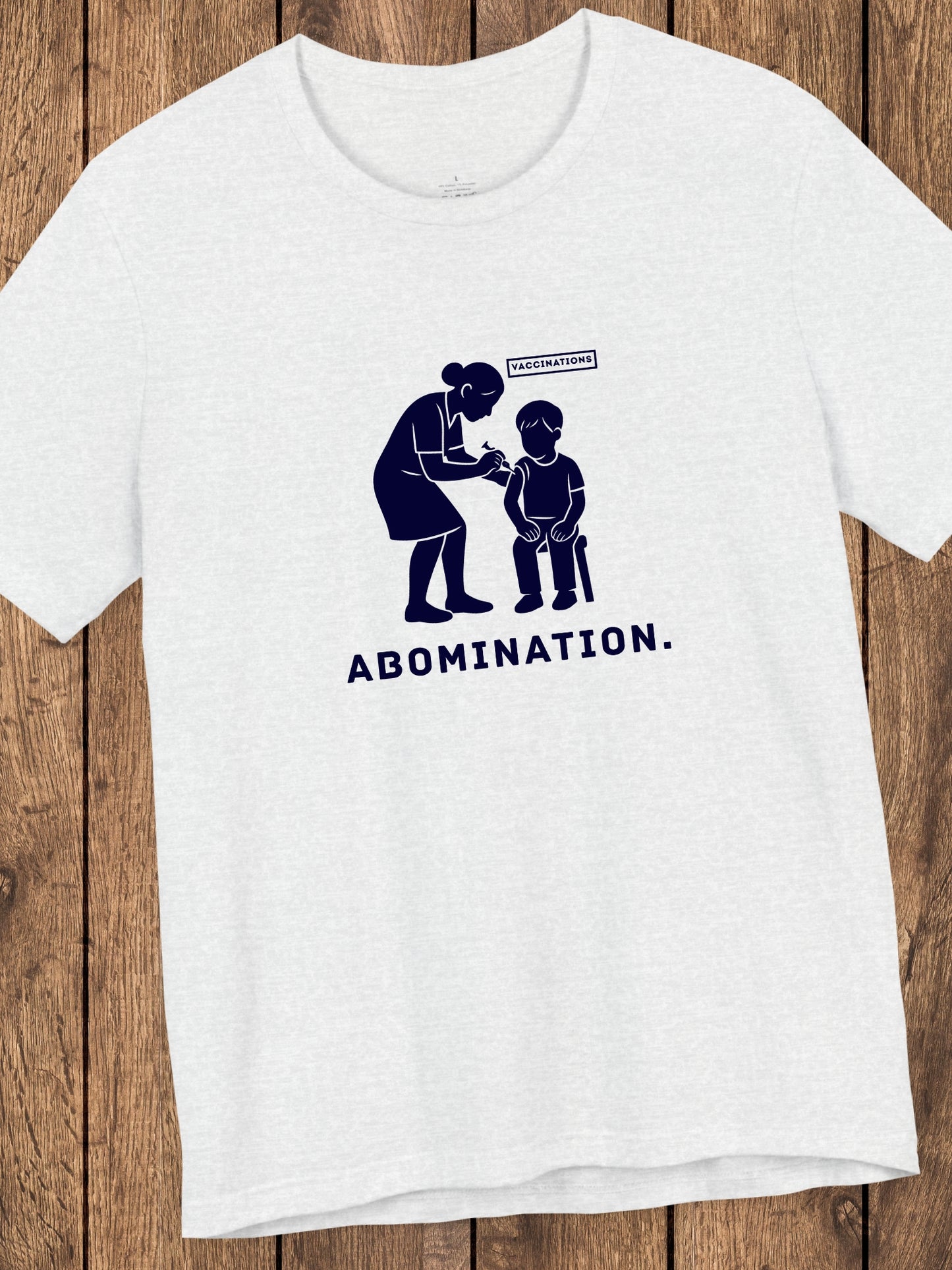 'Abomination.' Unisex T-Shirt, Anti-Vaccination Tee, Anti-Child Abuse Shirt, Crime Awareness Tee, Shirt for Righteous Christians