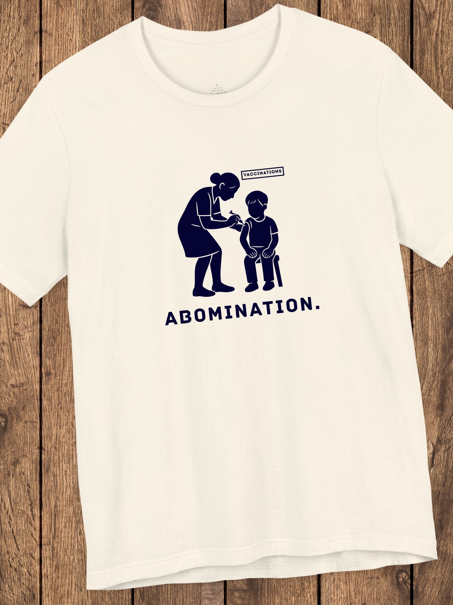 'Abomination.' Unisex T-Shirt, Anti-Vaccination Tee, Anti-Child Abuse Shirt, Crime Awareness Tee, Shirt for Righteous Christians