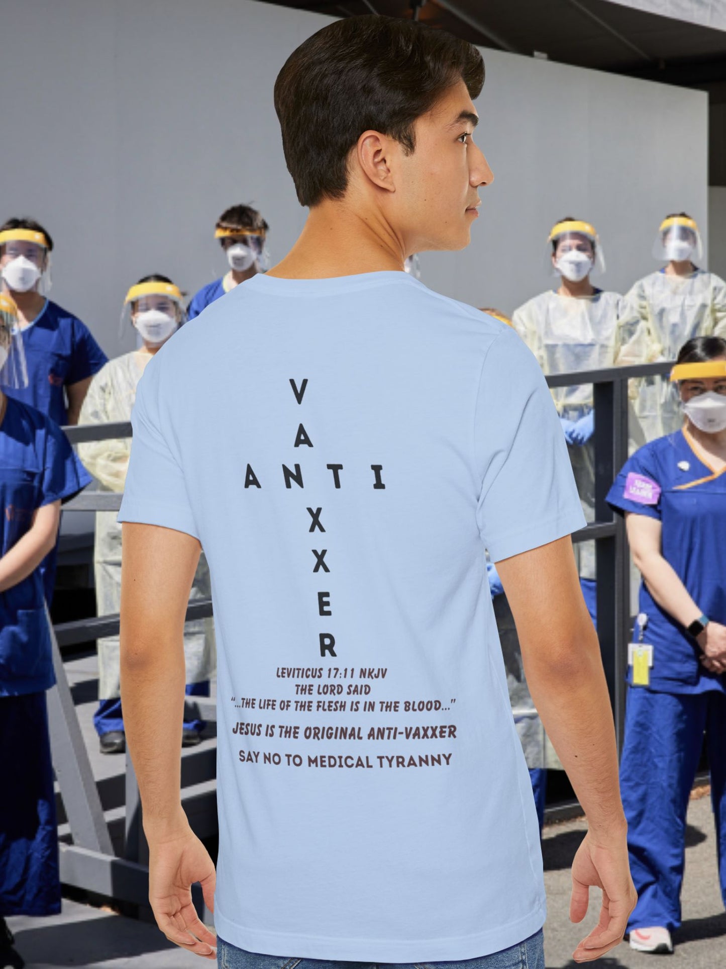 Anti-Vaxxer Short Sleeve Tee, Protest Shirt, Political Statement T-Shirt, Unisex Top for Activism, Slogan Tee for Freedom