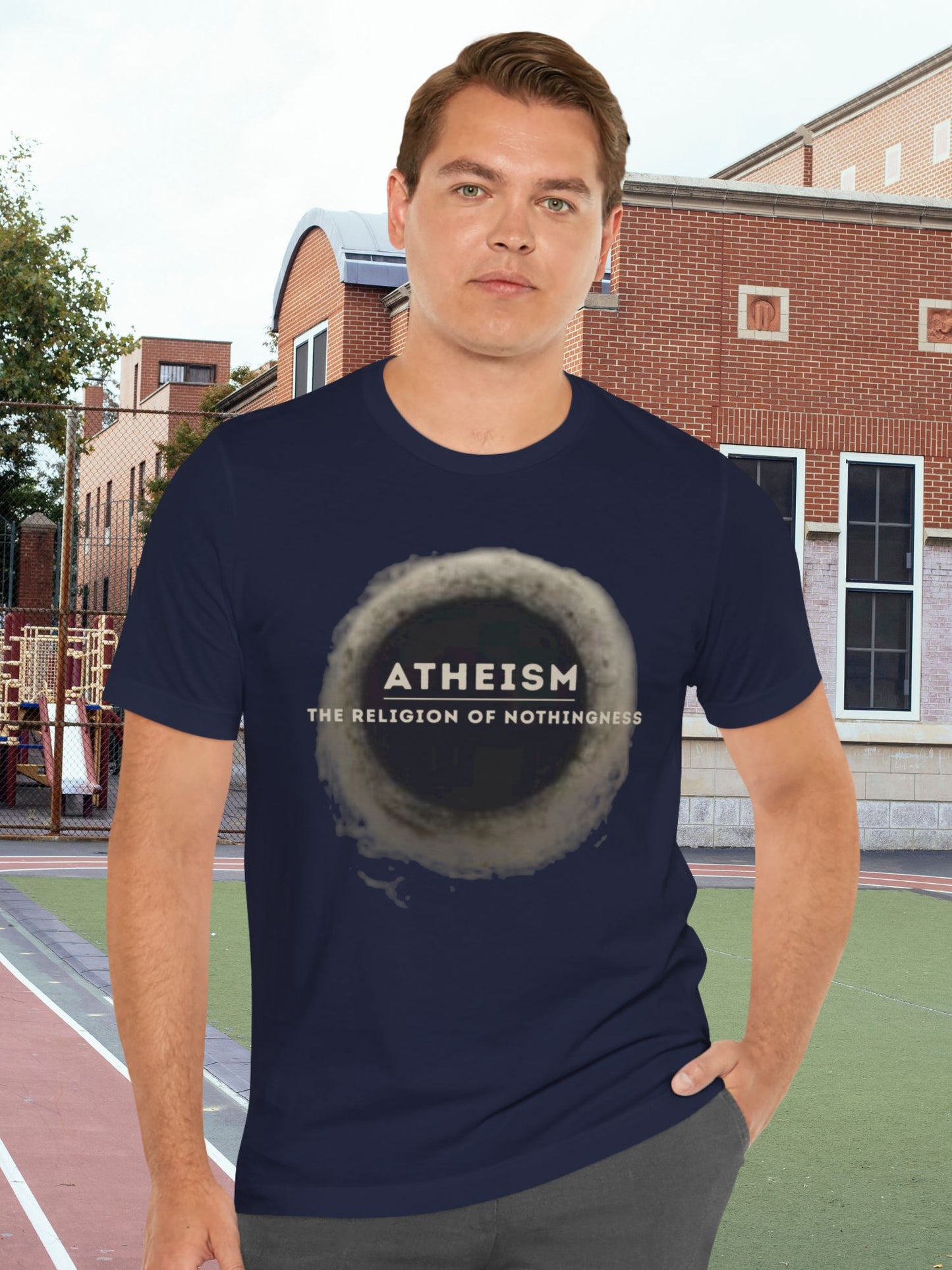 'Atheism, The Religion of Nothingness' Unisex T-Shirt, Anti-Atheist Tee