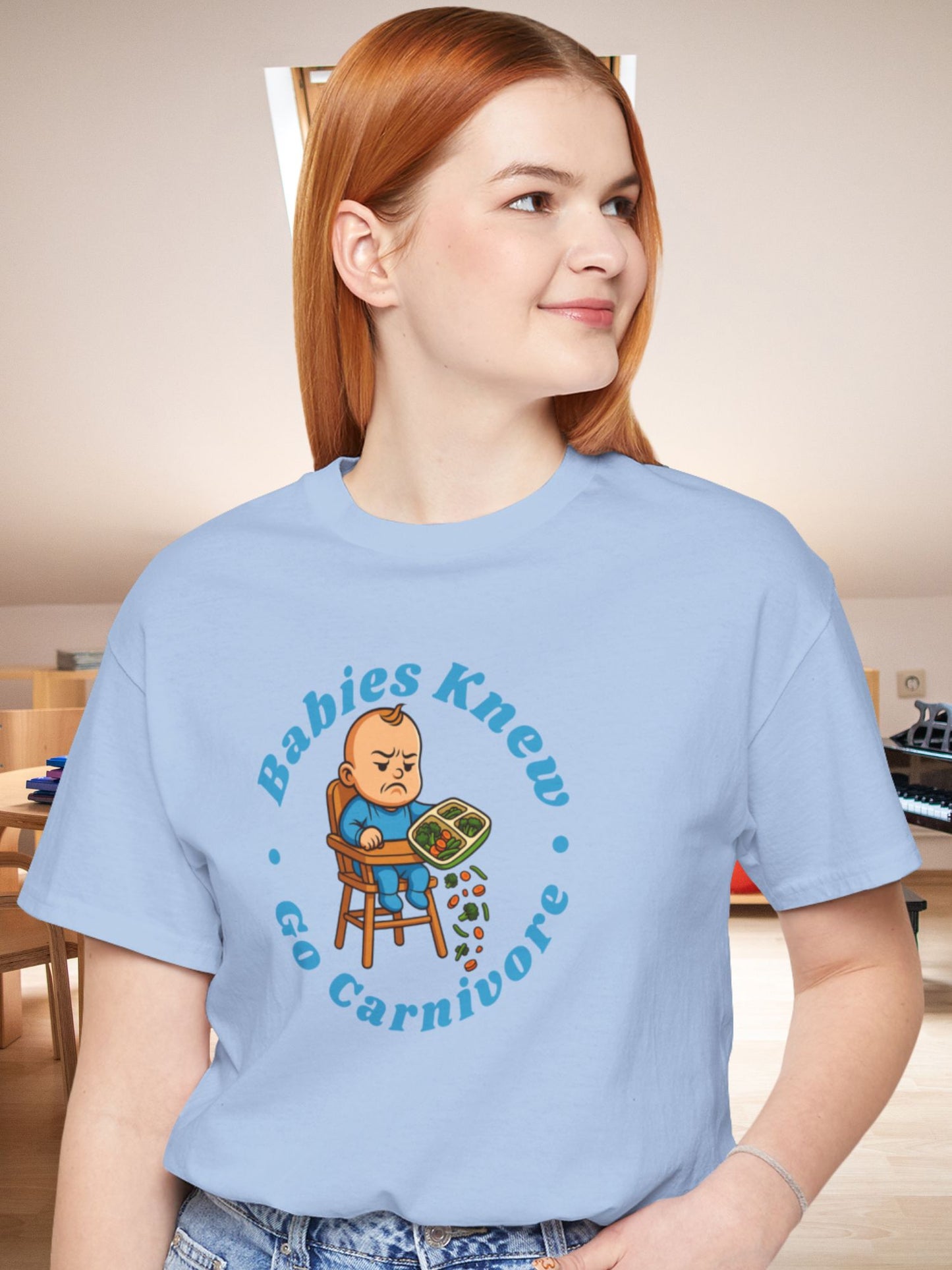 'Babbies Knew, Go Carnivore' Disappointed Baby Graphic Unisex T-Shirt, Carnivore Diet Apparel