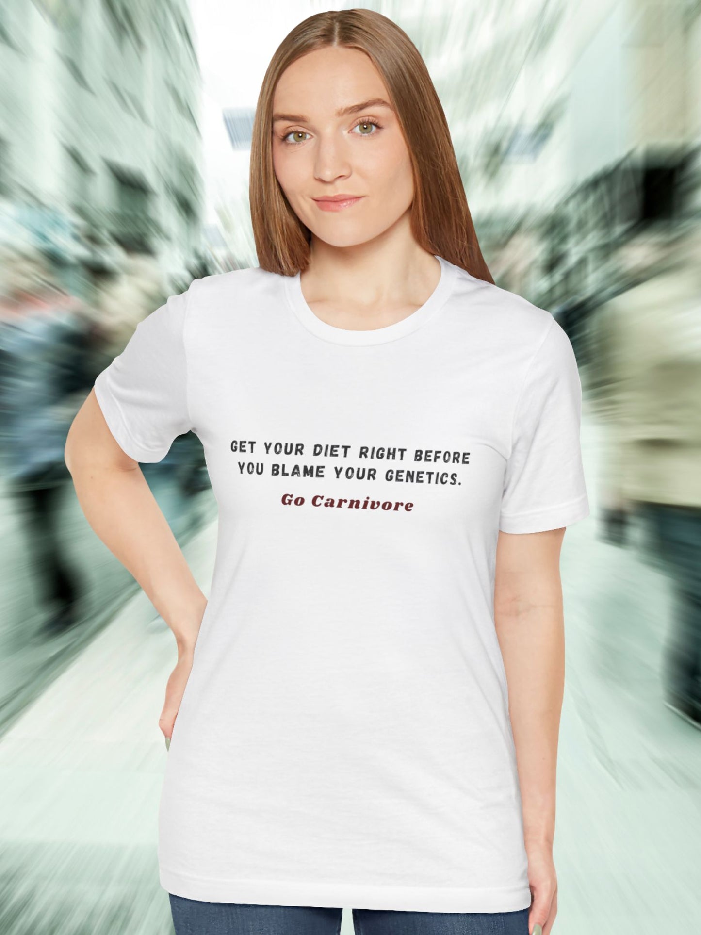 'Get Your Diet Right Before You Blame Your Genetics, Go Carnivore' Unisex T-Shirt, Carnivore Diet, Health and Wellness