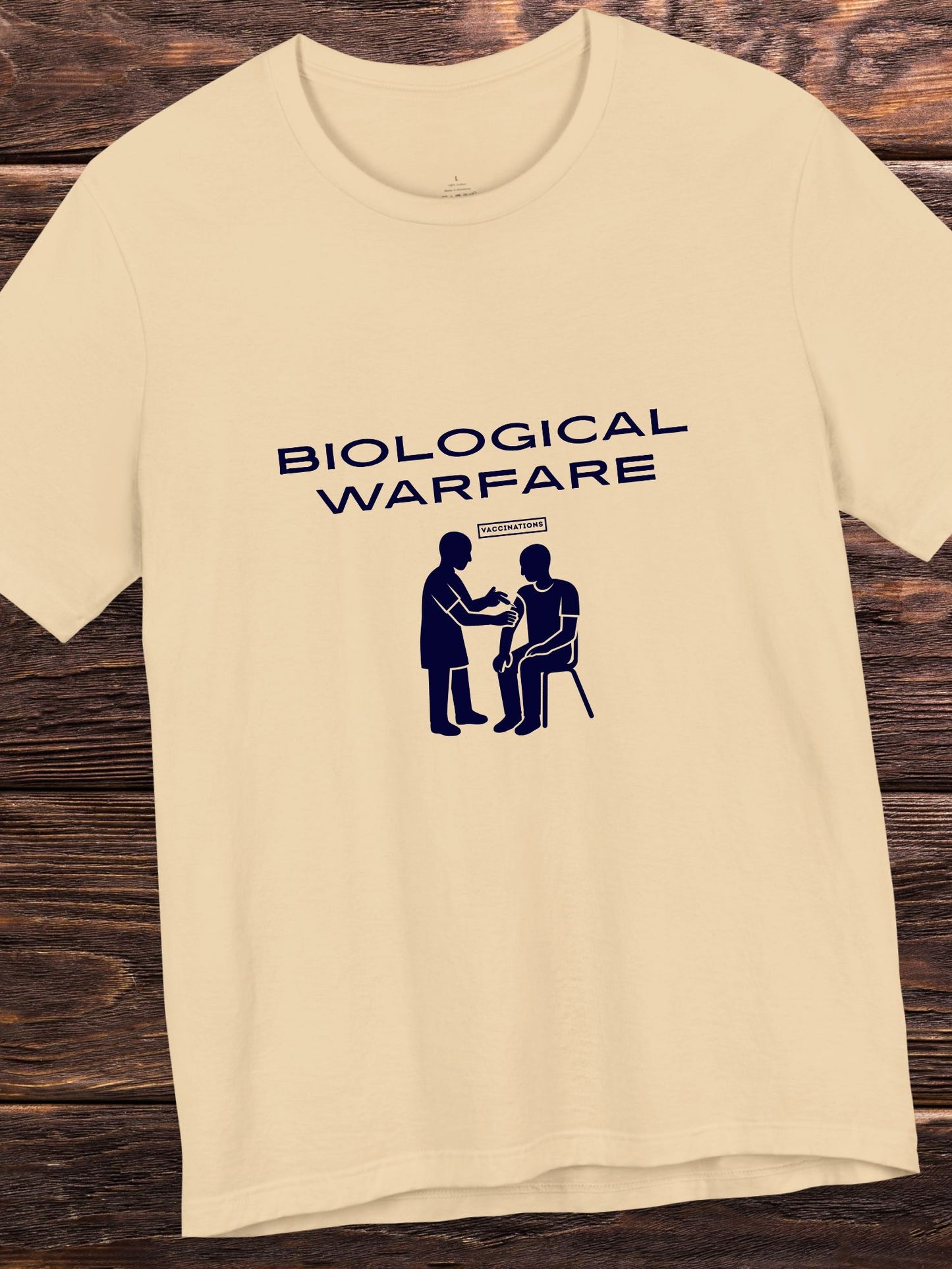 'Biological Warfare, Vaccinations' Graphic Unisex T-Shirt, Anti-Vaccination Apparel, Health and Wellness