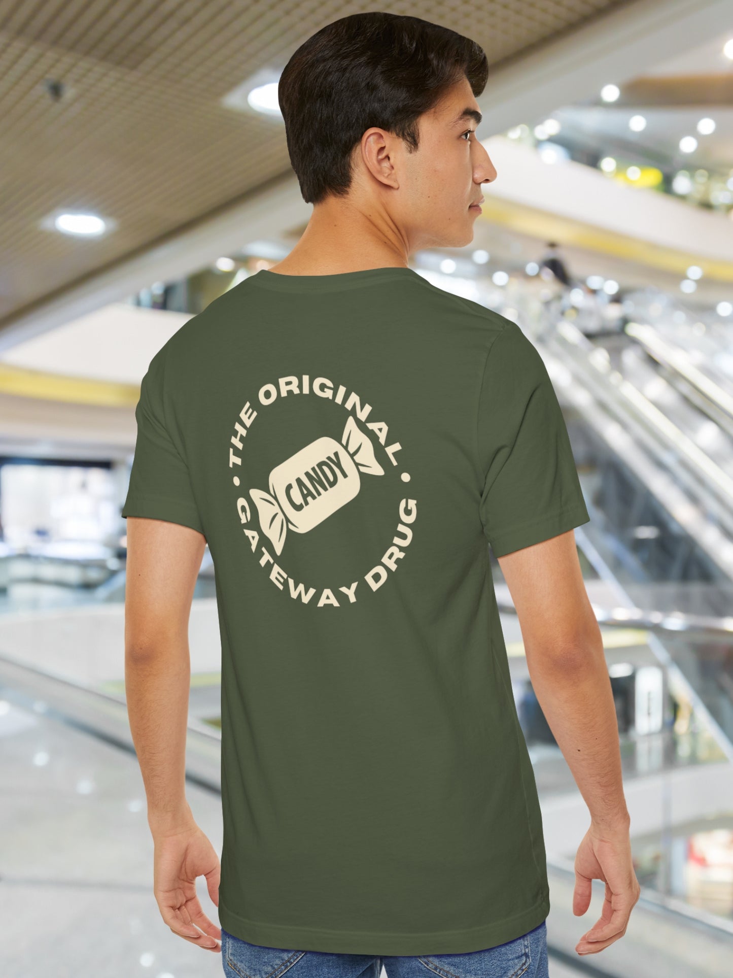 'Candy, The Original Gateway Drug' Candy Graphic Unisex T-Shirt, Anti-Candy Tee, Drug Awareness Tee, Heath Education Apparel