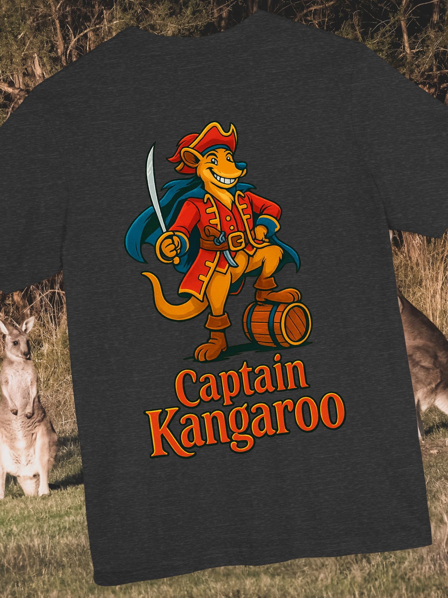 "Captain Kangaroo" Unisex Tee, Fun Graphic Shirt, Vintage Style T-Shirt, Cozy Everyday Wear, Great Gift Idea