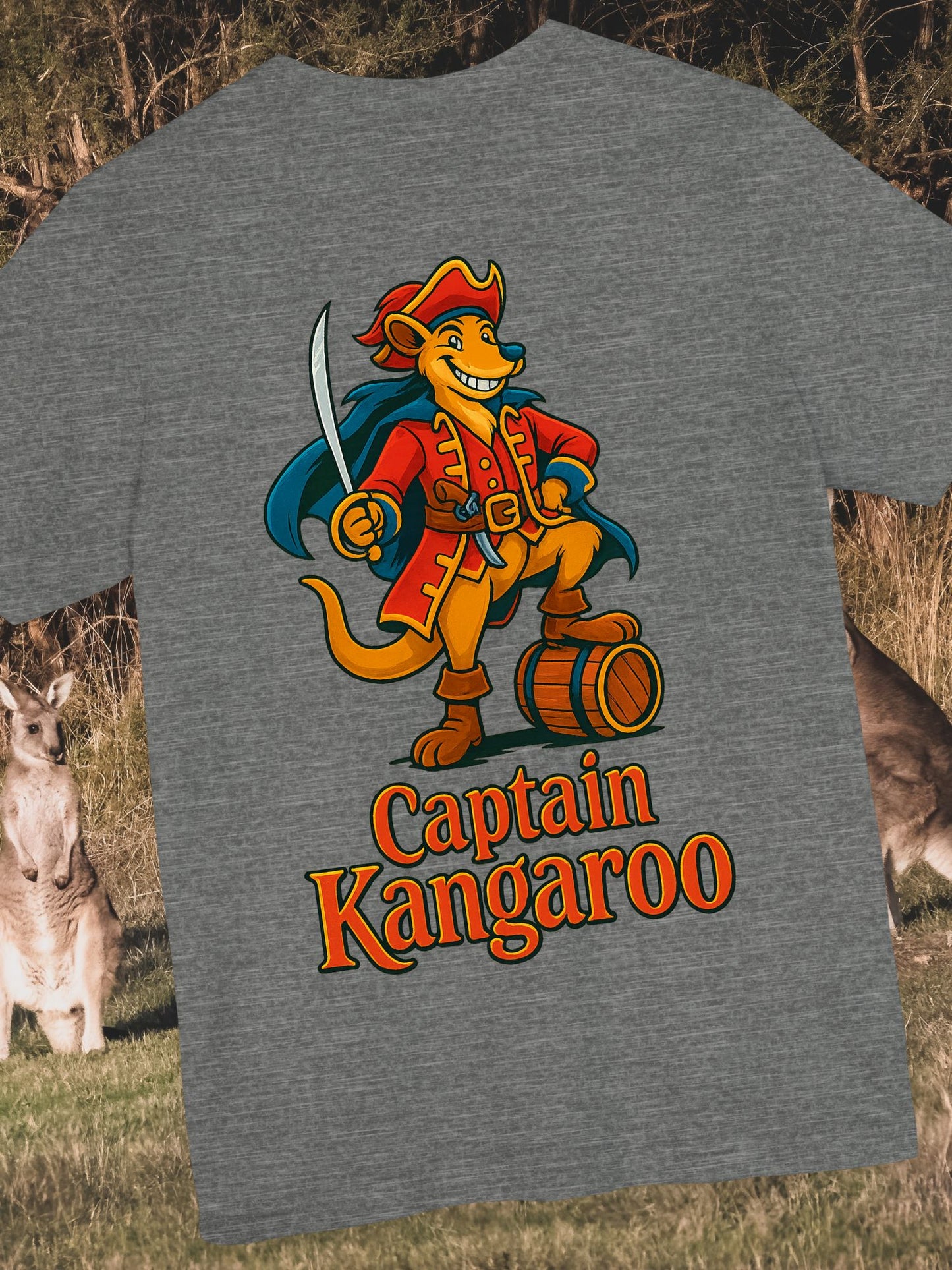 "Captain Kangaroo" Unisex Tee, Fun Graphic Shirt, Vintage Style T-Shirt, Cozy Everyday Wear, Great Gift Idea