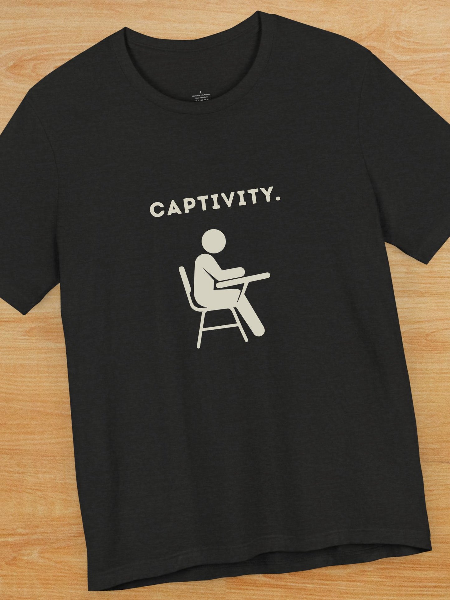 'Captivity.' with graphic Unisex T-Shirt, Anti-School Tee, Freedom Apparel