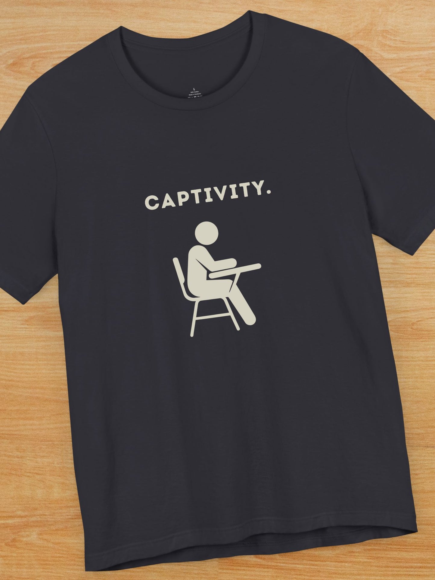 'Captivity.' with graphic Unisex T-Shirt, Anti-School Tee, Freedom Apparel