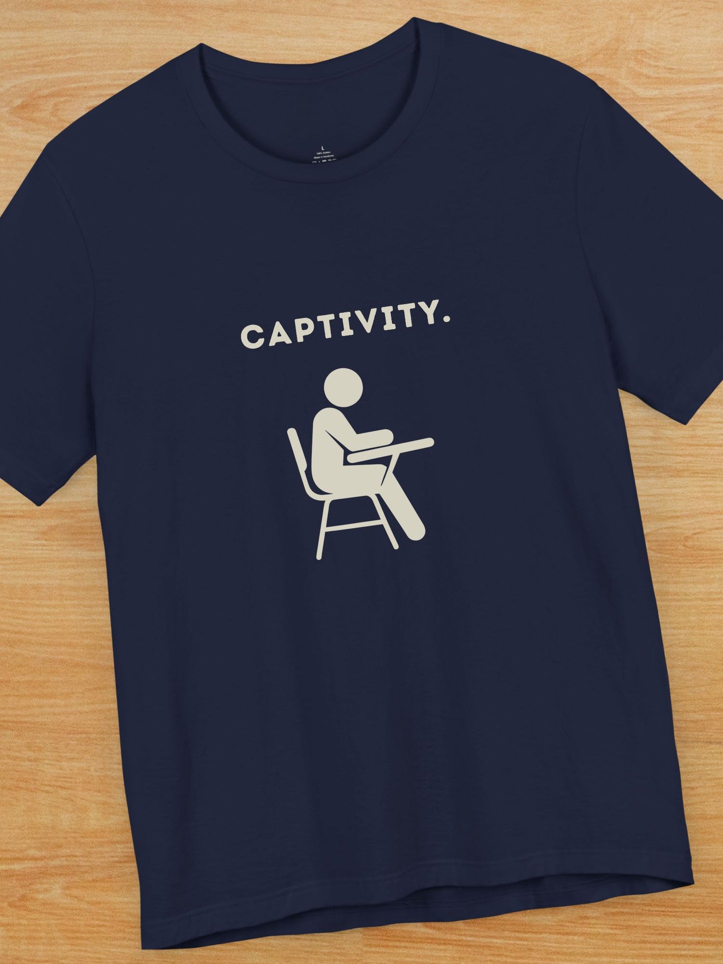 'Captivity.' with graphic Unisex T-Shirt, Anti-School Tee, Freedom Apparel