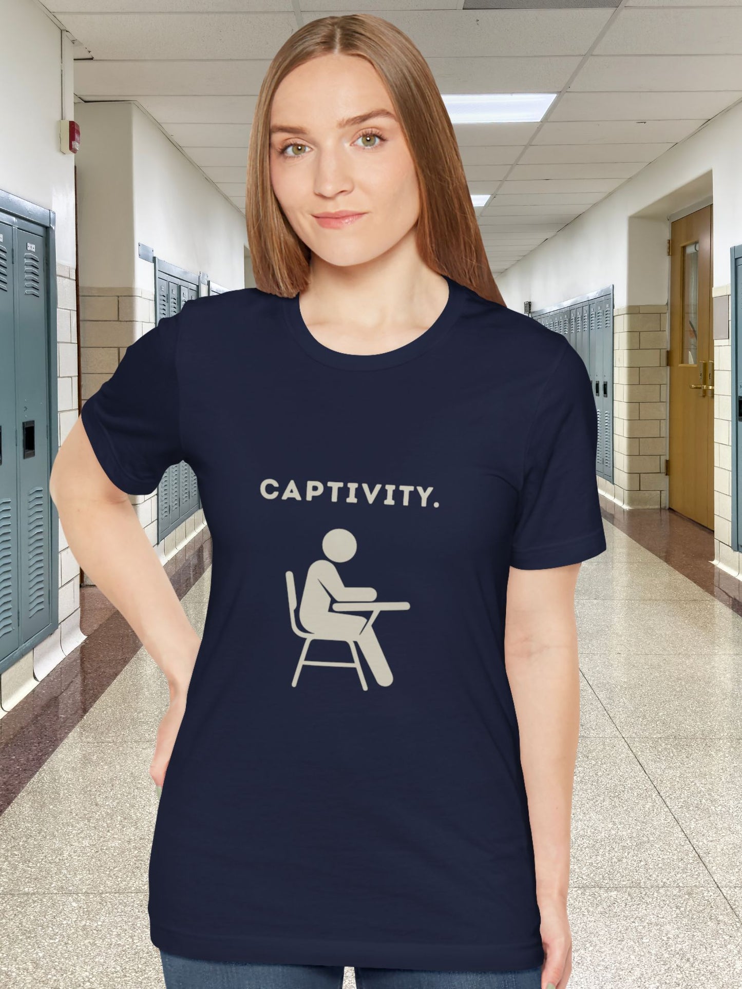 'Captivity.' with graphic Unisex T-Shirt, Anti-School Tee, Freedom Apparel