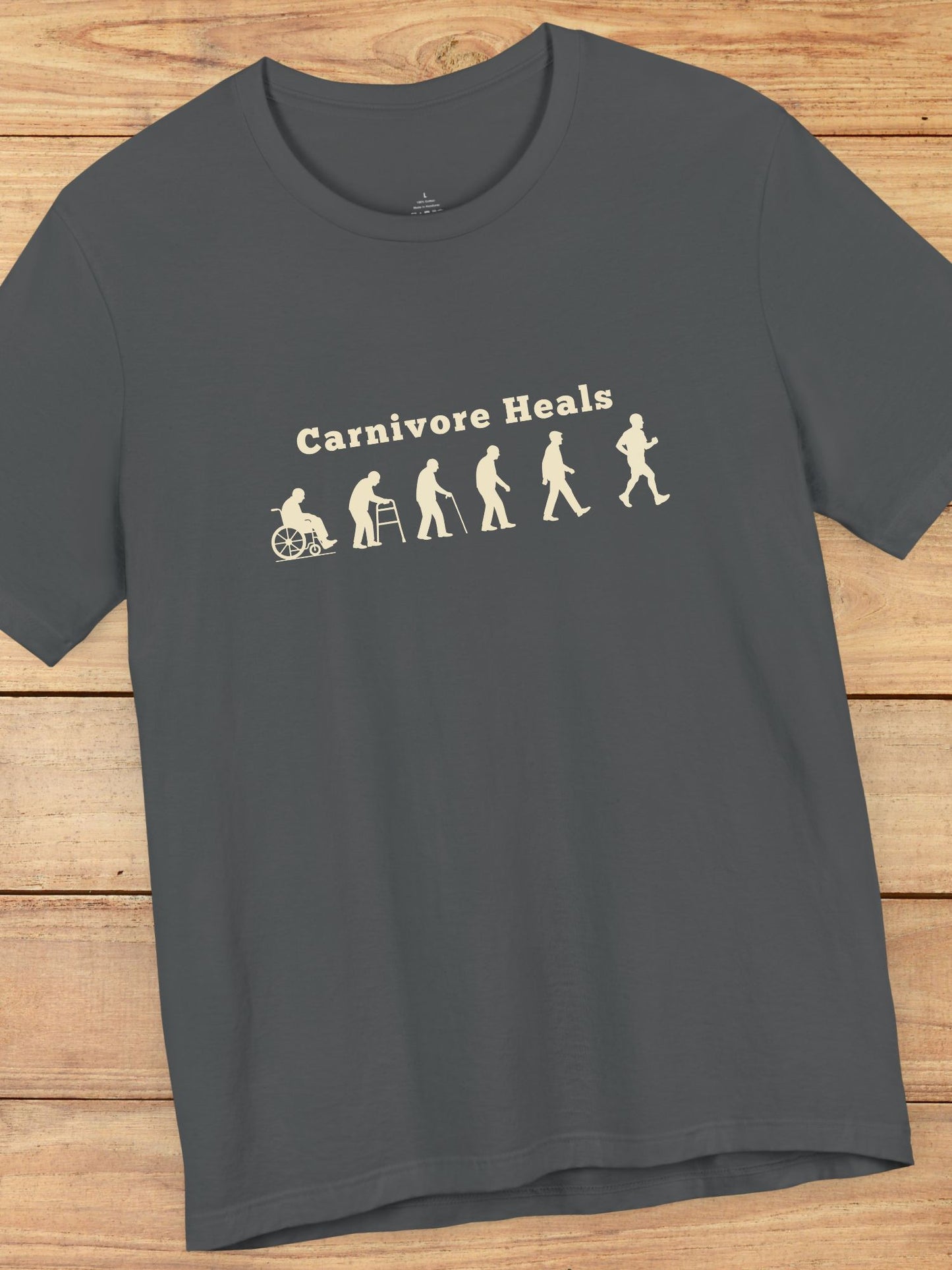 'Carnivore Heals' Unisex T-Shirt - Evolution of Carnivore Wellness Graphic, Carnivore Diet Apparel, Gift for Health Enthusiasts, Educational Tee, Heath and Wellness