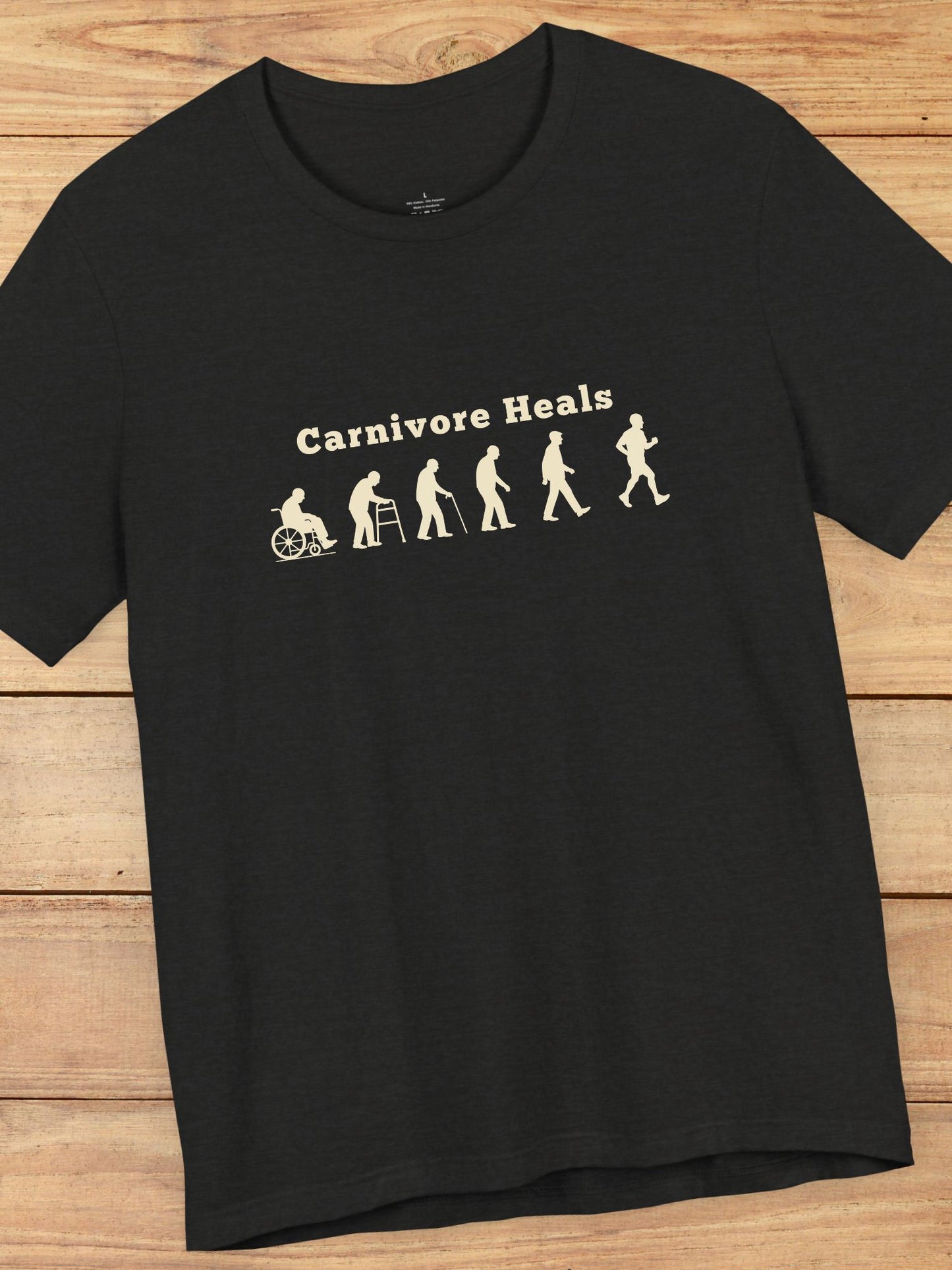 'Carnivore Heals' Unisex T-Shirt - Evolution of Carnivore Wellness Graphic, Carnivore Diet Apparel, Gift for Health Enthusiasts, Educational Tee, Heath and Wellness
