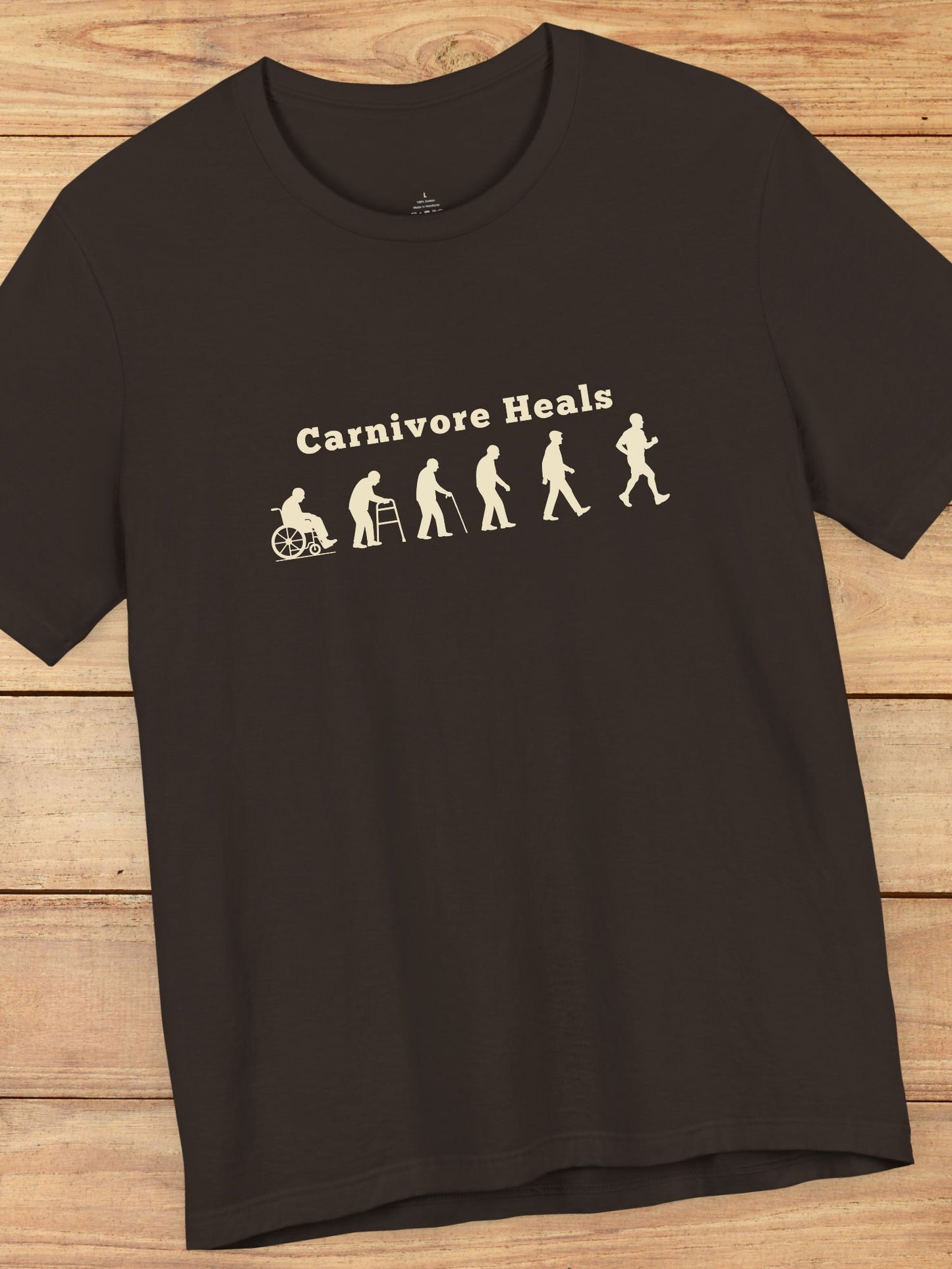 'Carnivore Heals' Unisex T-Shirt - Evolution of Carnivore Wellness Graphic, Carnivore Diet Apparel, Gift for Health Enthusiasts, Educational Tee, Heath and Wellness
