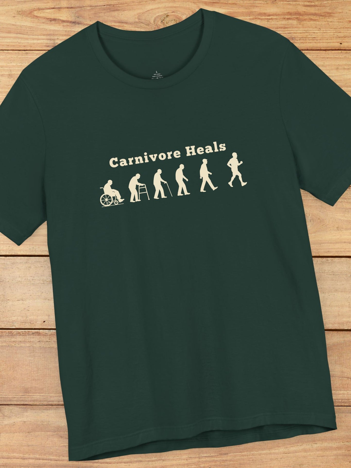 'Carnivore Heals' Unisex T-Shirt - Evolution of Carnivore Wellness Graphic, Carnivore Diet Apparel, Gift for Health Enthusiasts, Educational Tee, Heath and Wellness