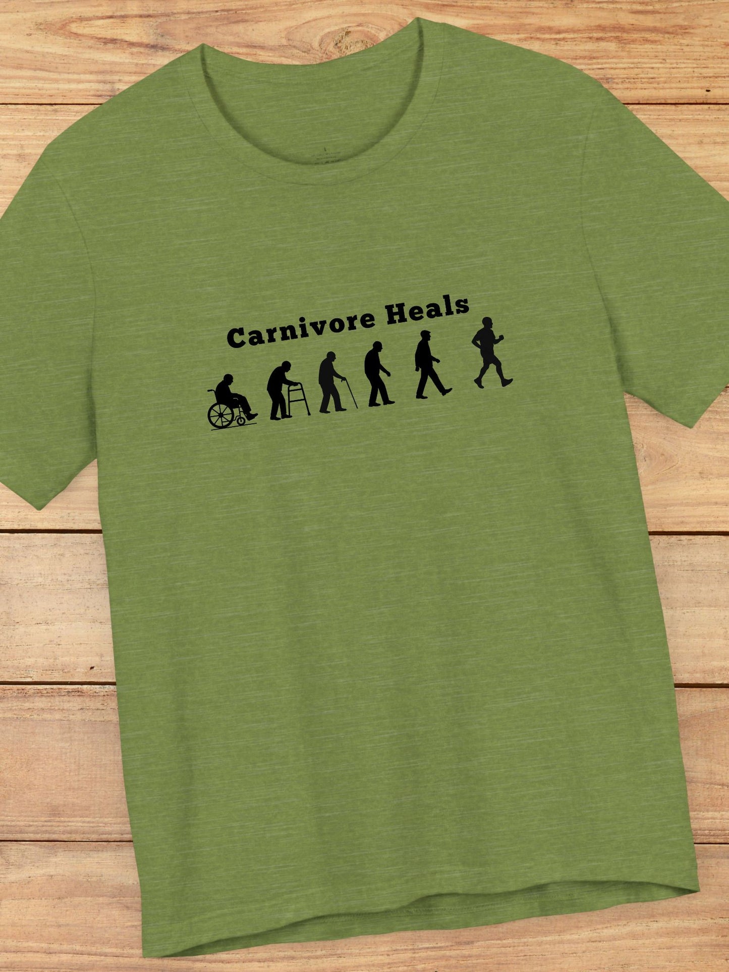 'Carnivore Heals' Unisex T-Shirt - Evolution of Carnivore Wellness Graphic, Carnivore Diet Apparel, Gift for Health Enthusiasts, Educational Tee, Heath and Wellness