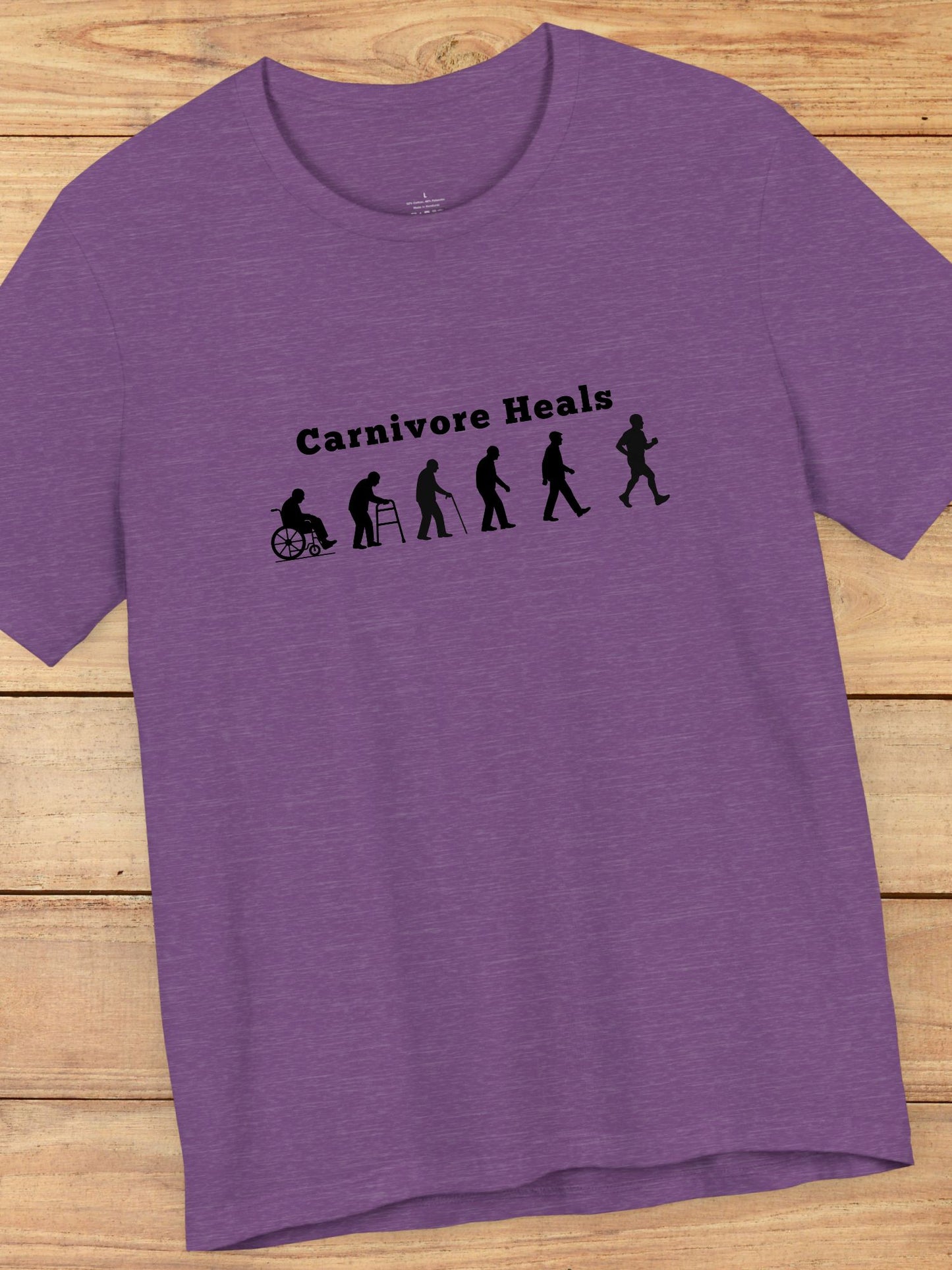 'Carnivore Heals' Unisex T-Shirt - Evolution of Carnivore Wellness Graphic, Carnivore Diet Apparel, Gift for Health Enthusiasts, Educational Tee, Heath and Wellness