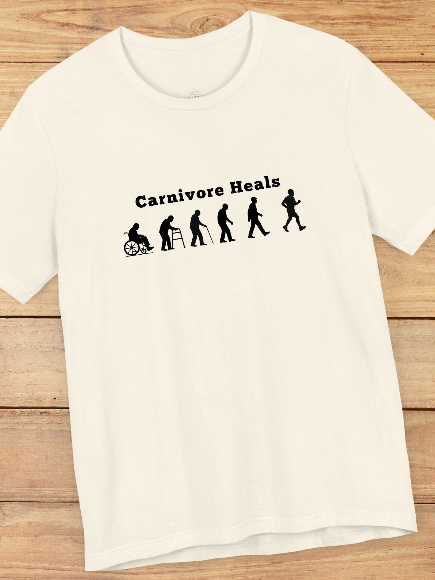 'Carnivore Heals' Unisex T-Shirt - Evolution of Carnivore Wellness Graphic, Carnivore Diet Apparel, Gift for Health Enthusiasts, Educational Tee, Heath and Wellness