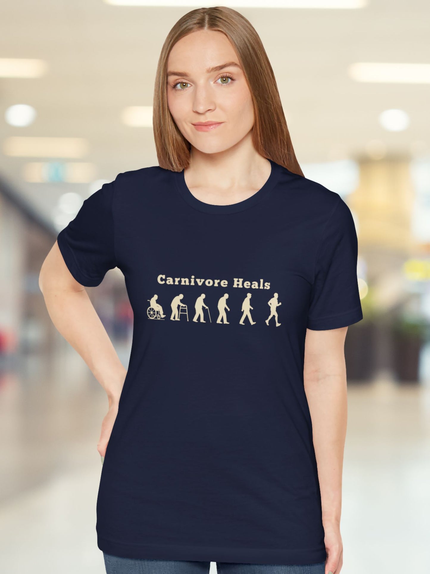 'Carnivore Heals' Unisex T-Shirt - Evolution of Carnivore Wellness Graphic, Carnivore Diet Apparel, Gift for Health Enthusiasts, Educational Tee, Heath and Wellness