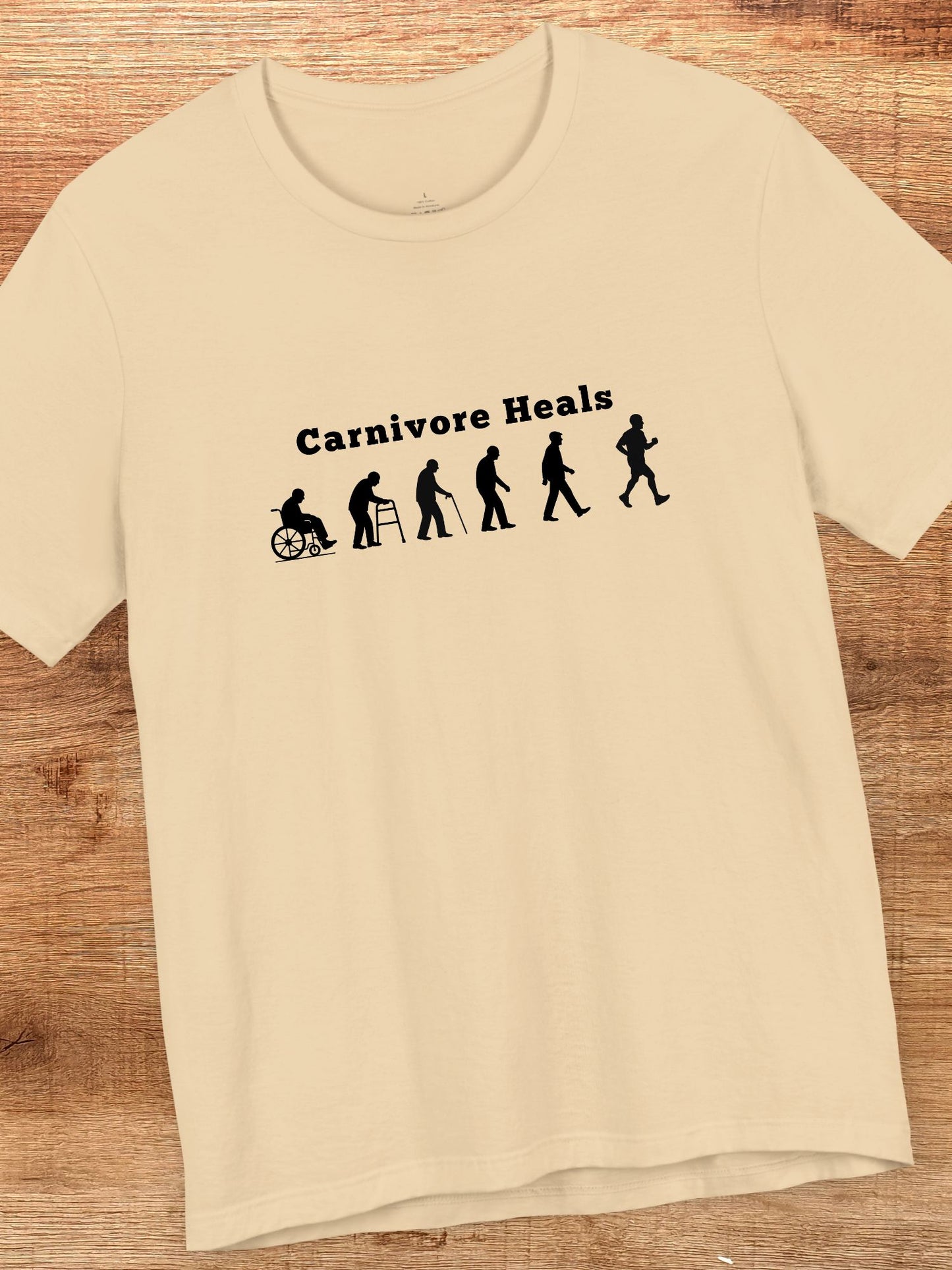 'Carnivore Heals' Unisex T-Shirt - Evolution of Carnivore Wellness Graphic, Carnivore Diet Apparel, Gift for Health Enthusiasts, Educational Tee, Heath and Wellness