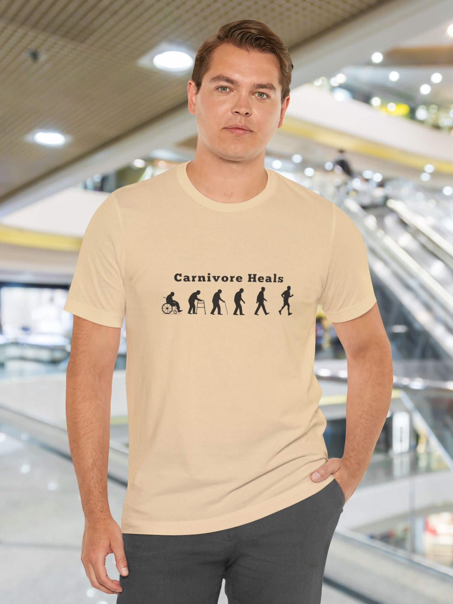 'Carnivore Heals' Unisex T-Shirt - Evolution of Carnivore Wellness Graphic, Carnivore Diet Apparel, Gift for Health Enthusiasts, Educational Tee, Heath and Wellness