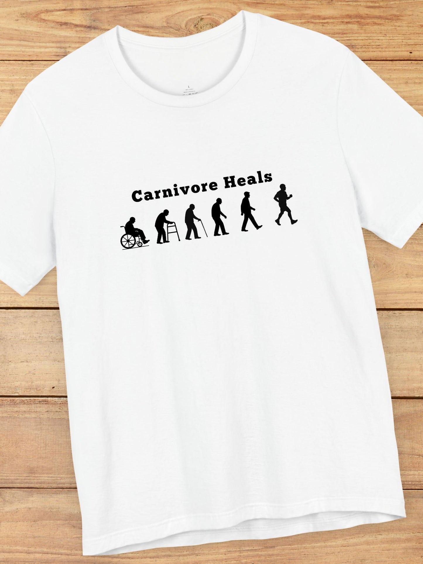 'Carnivore Heals' Unisex T-Shirt - Evolution of Carnivore Wellness Graphic, Carnivore Diet Apparel, Gift for Health Enthusiasts, Educational Tee, Heath and Wellness