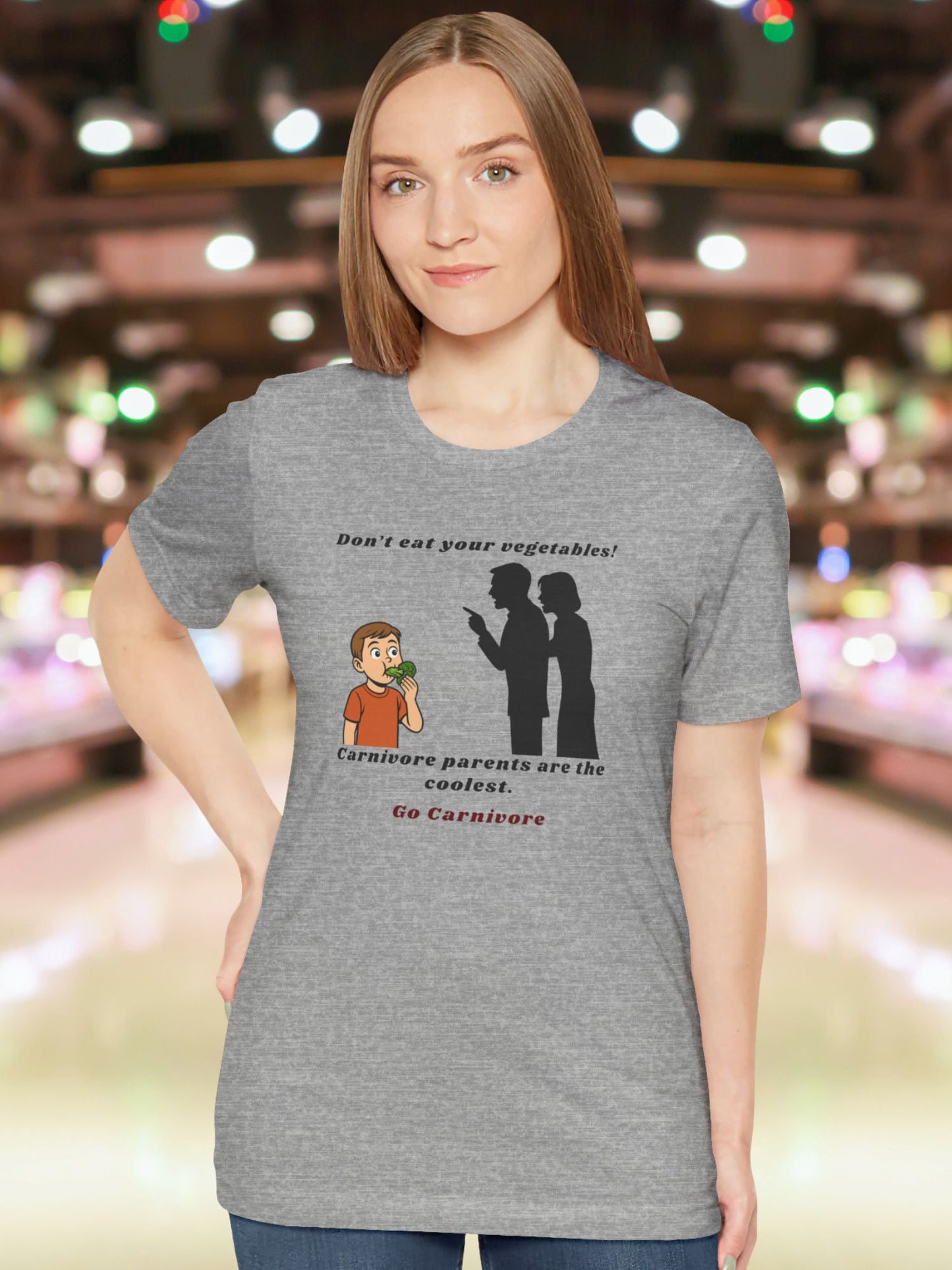 'Don't Eat Your Vegetables! Carnivore Parents are the Coolest, Go Carnivore' Unisex T-Shirt, Carnivore Diet Apparel, Health and Wellness