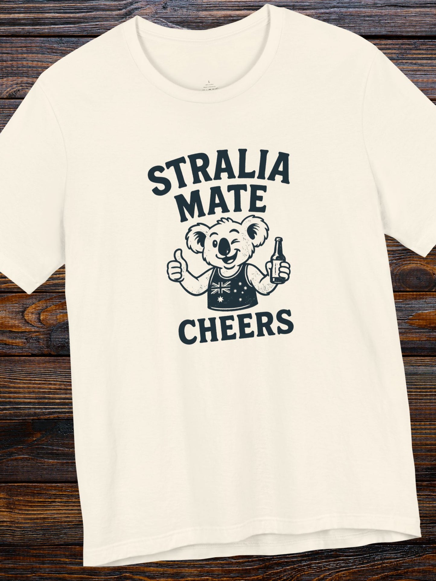 'Stralia Mate, Cheers' Koala Graphic T-Shirt, Australian Celebration Tee, Unisex Tee, Gift for Travelers, Summer Casual Wear, Australia Day, Fun Souvenir