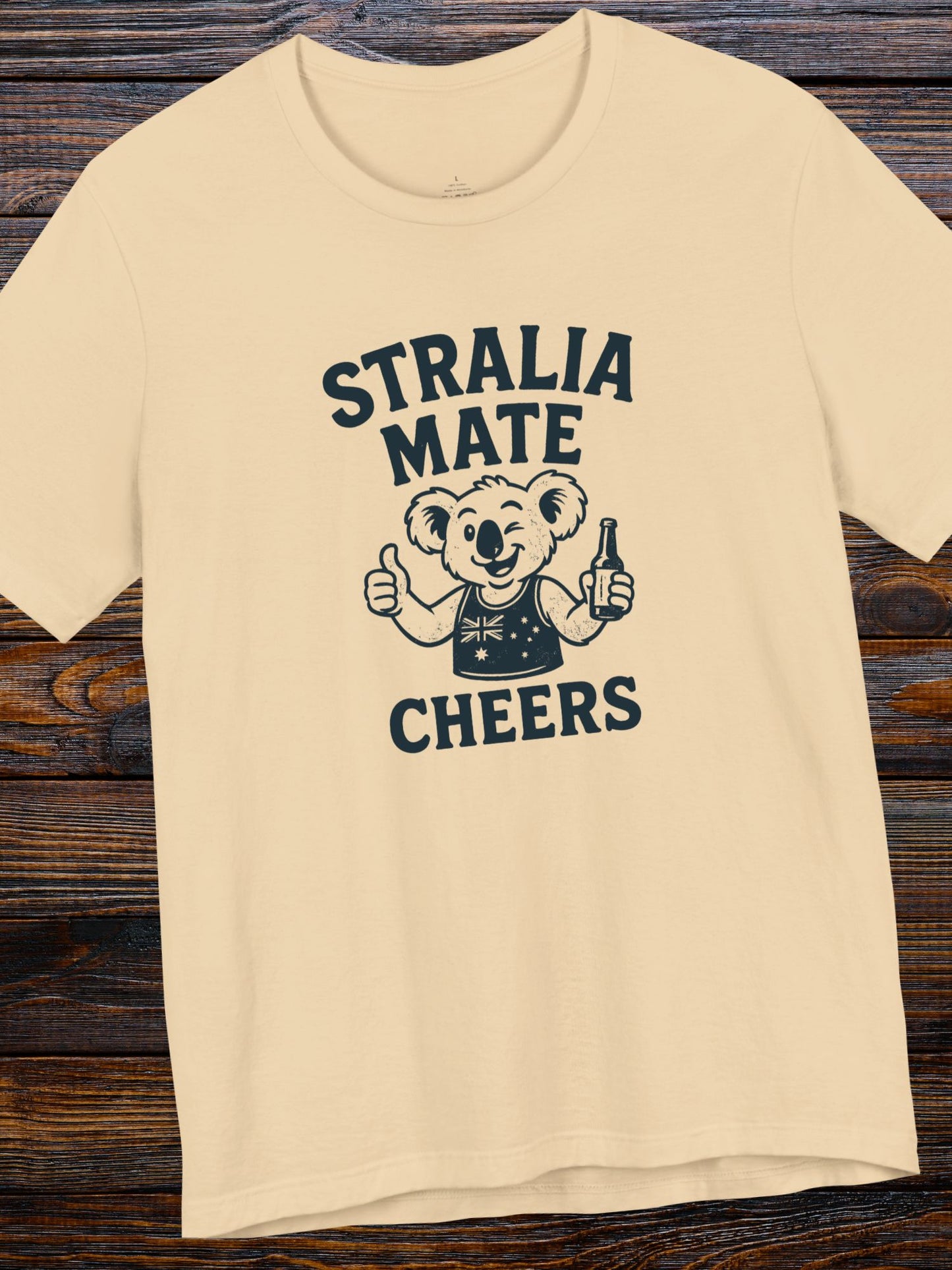 'Stralia Mate, Cheers' Koala Graphic T-Shirt, Australian Celebration Tee, Unisex Tee, Gift for Travelers, Summer Casual Wear, Australia Day, Fun Souvenir