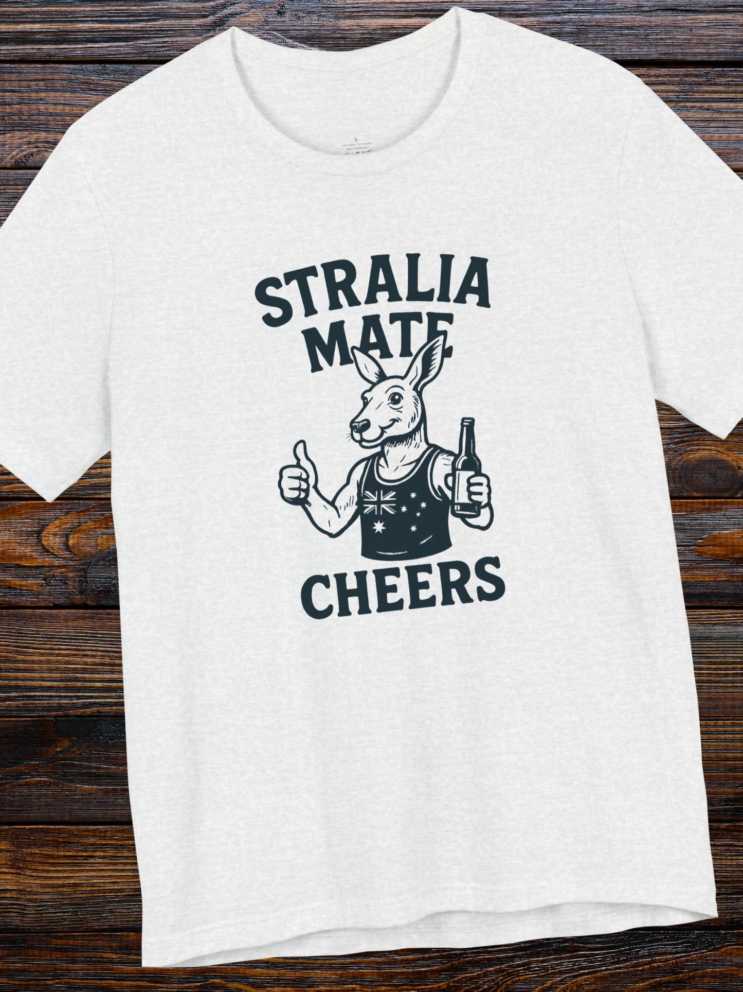 'Aussie Mate, Cheers' Kangaroo Graphic Unisex T-Shirt, Australian Theme Shirt, Summer Wear, Party Shirt