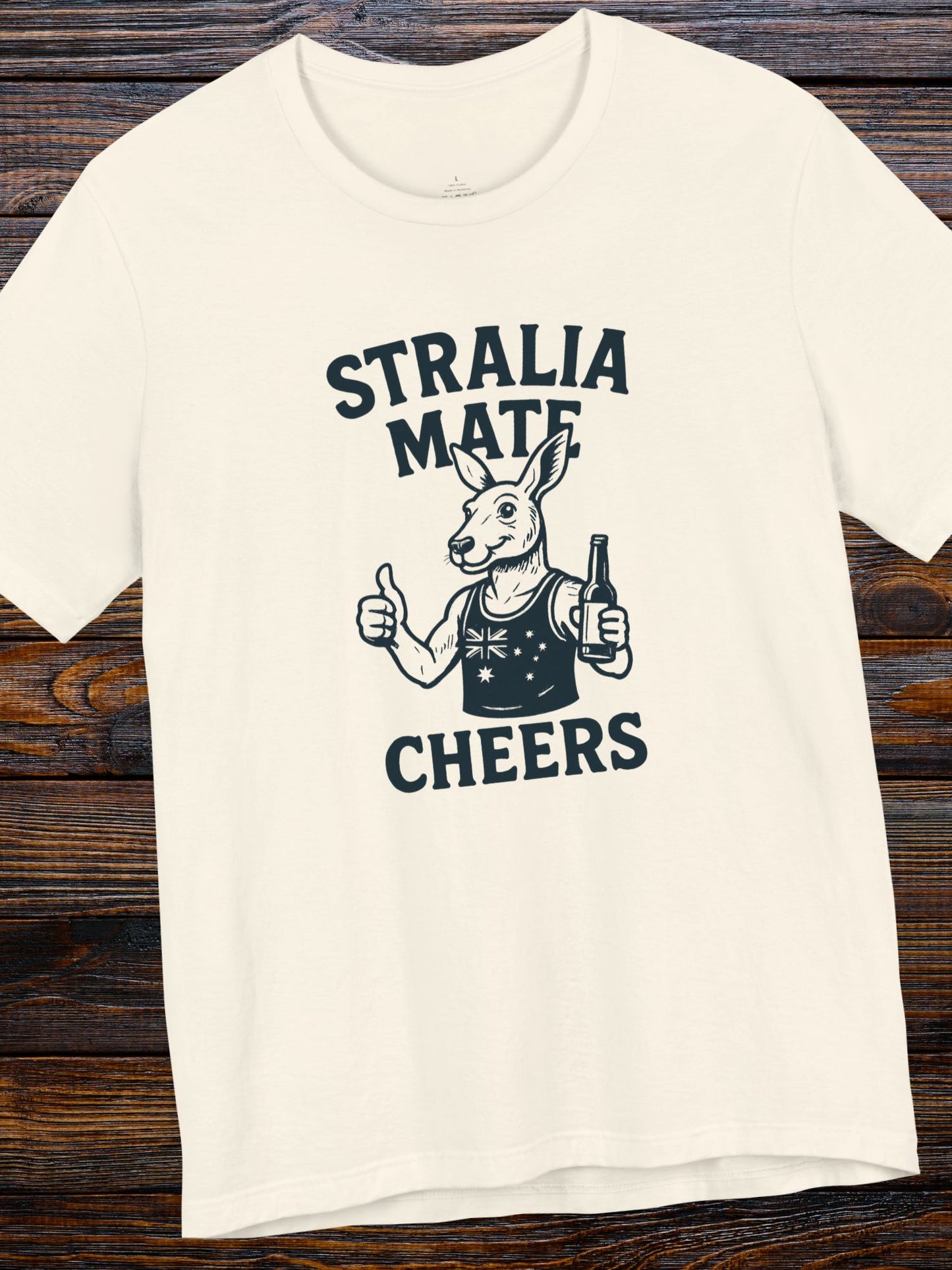'Aussie Mate, Cheers' Kangaroo Graphic Unisex T-Shirt, Australian Theme Shirt, Summer Wear, Party Shirt