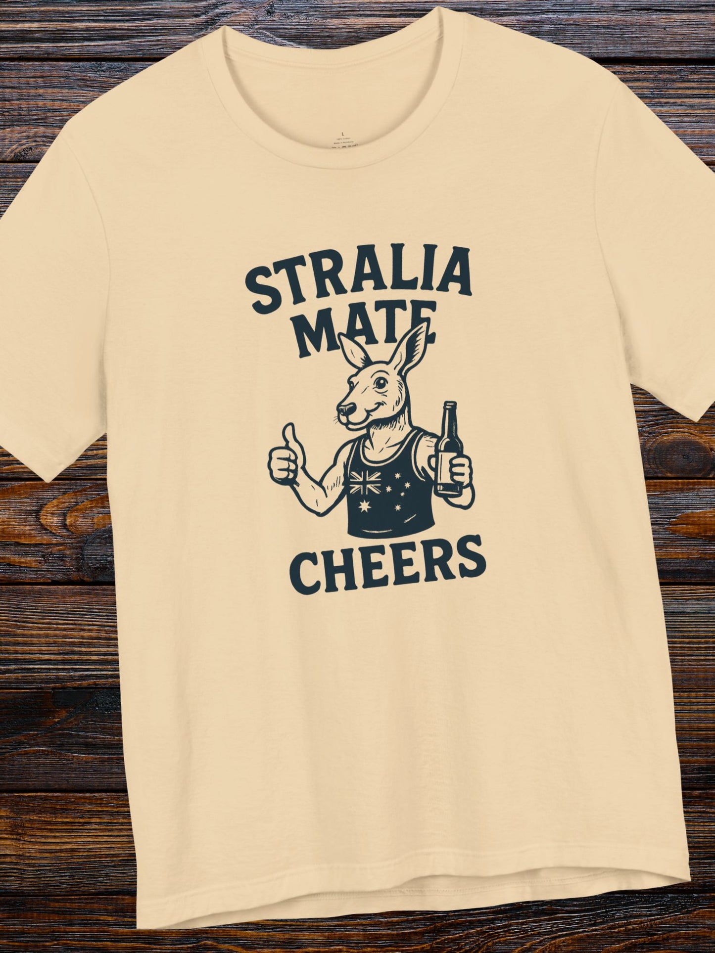 'Aussie Mate, Cheers' Kangaroo Graphic Unisex T-Shirt, Australian Theme Shirt, Summer Wear, Party Shirt