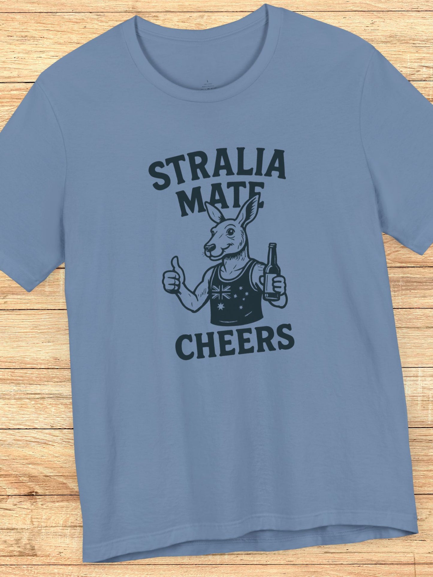'Aussie Mate, Cheers' Kangaroo Graphic Unisex T-Shirt, Australian Theme Shirt, Summer Wear, Party Shirt