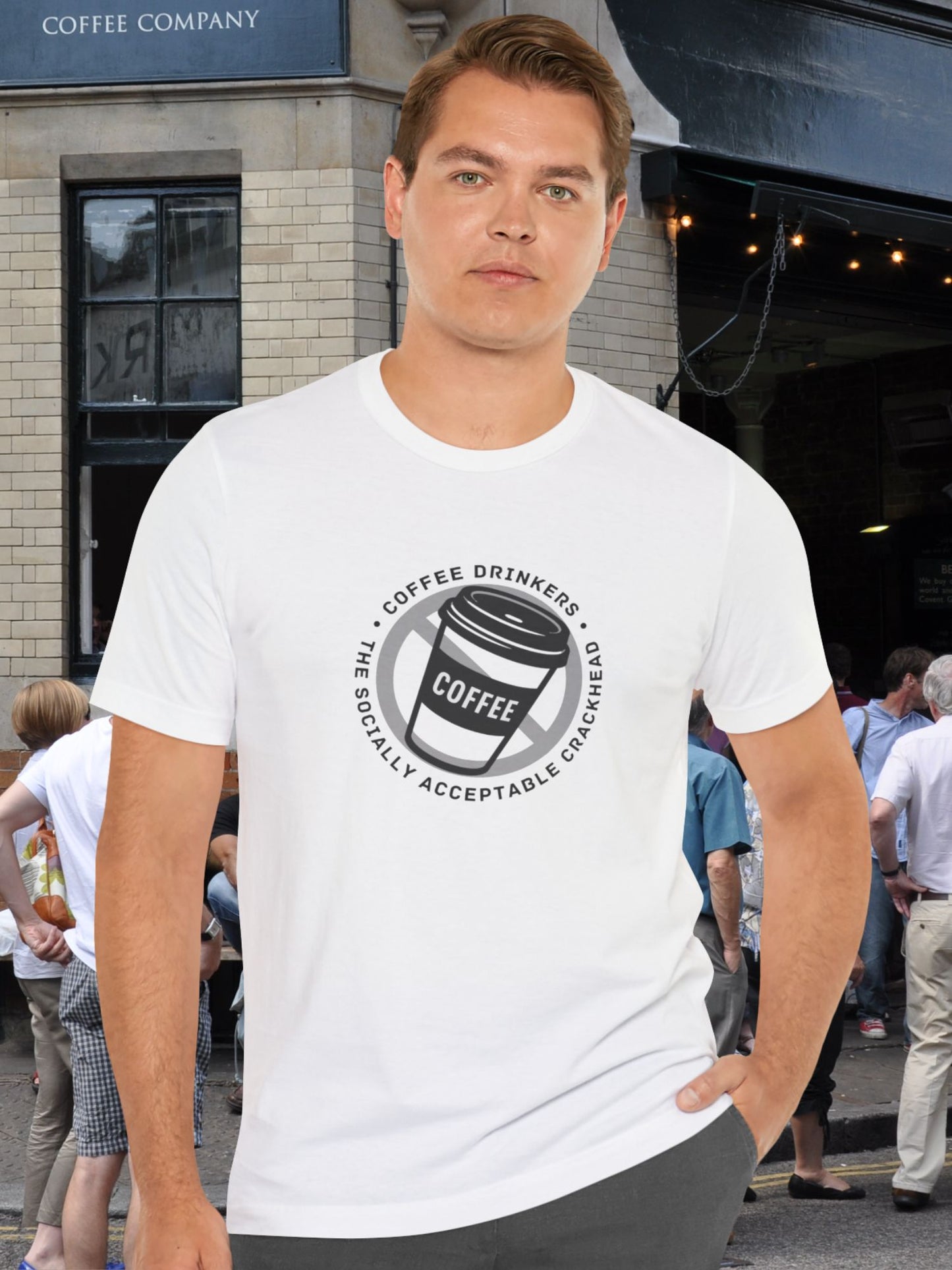 'Coffee Drinkers, The Socially Acceptable Crackhead' Unisex T-Shirt, Health and Wellness, Anti-Coffee Tee, Anti-Drug Abuse, Neurotoxin