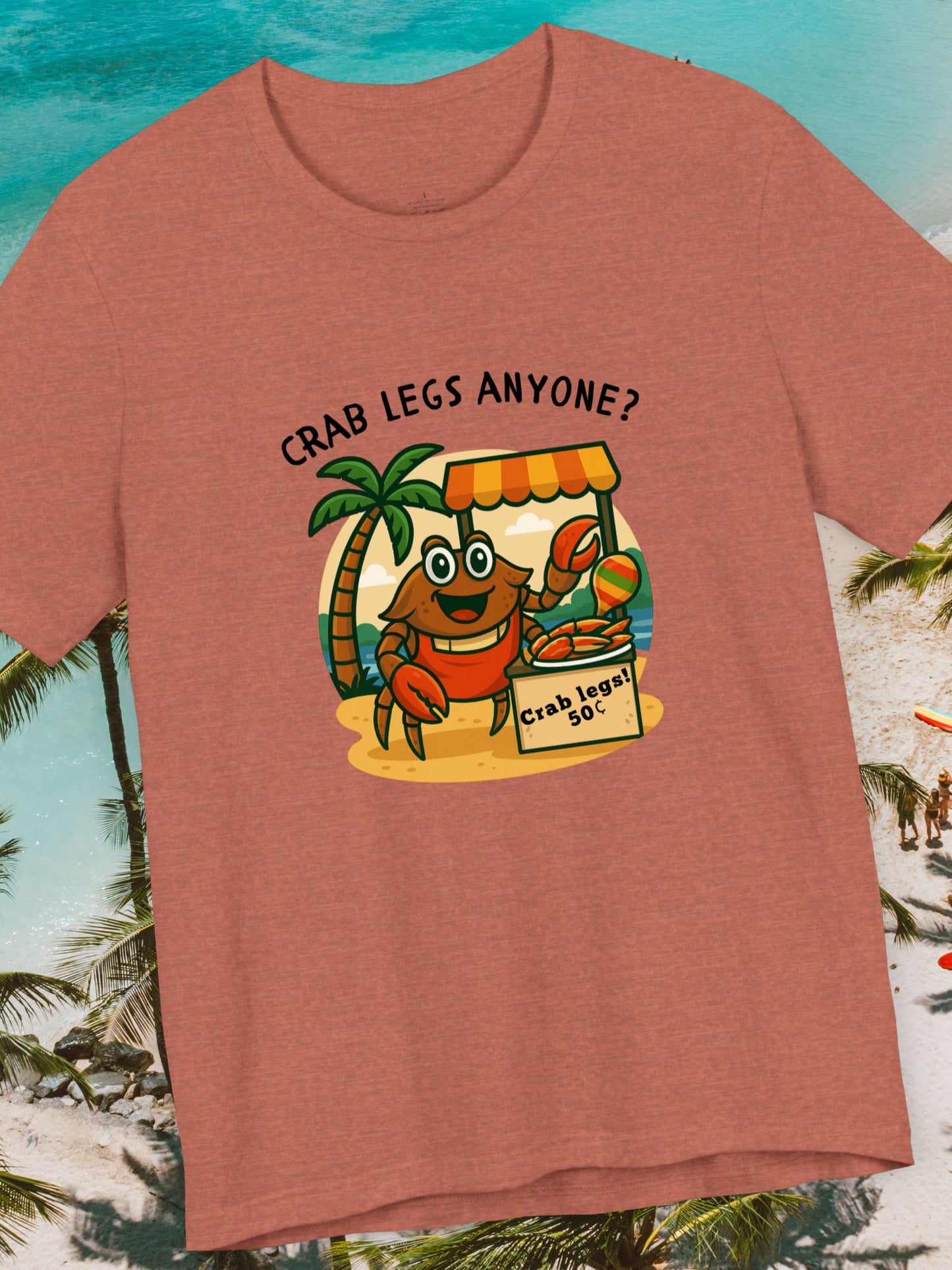'Crab Legs Anyone?, Crab Legs 50¢' Funny Twisted Coconut Crab Graphic Unisex T-Shirt, Entrepreneur Crab, Summer Tees, Seafood Lover Gift, Beach Vibes, Casual Wear, Ocean-Inspired Apparel