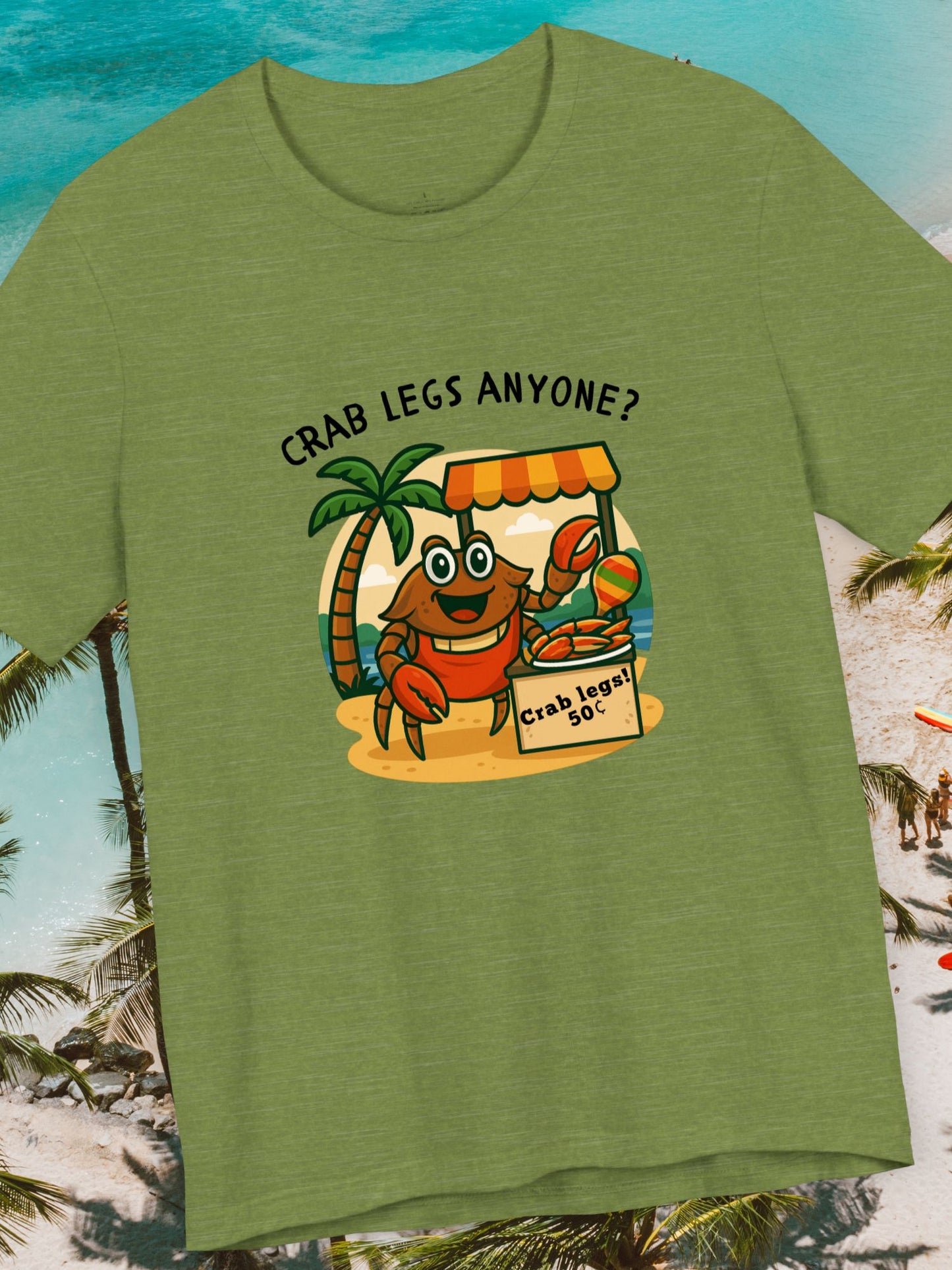 'Crab Legs Anyone?, Crab Legs 50¢' Funny Twisted Coconut Crab Graphic Unisex T-Shirt, Entrepreneur Crab, Summer Tees, Seafood Lover Gift, Beach Vibes, Casual Wear, Ocean-Inspired Apparel
