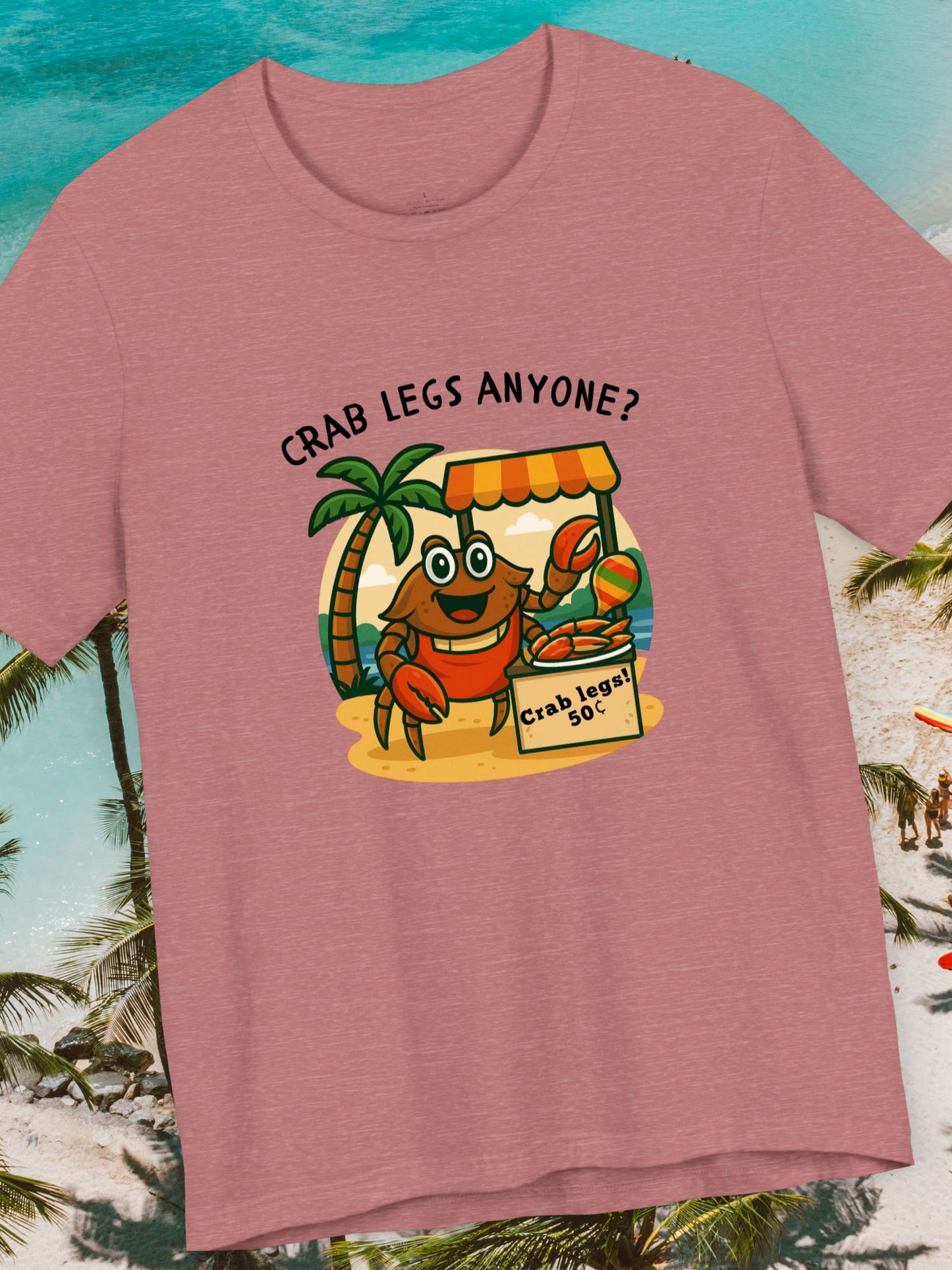'Crab Legs Anyone?, Crab Legs 50¢' Funny Twisted Coconut Crab Graphic Unisex T-Shirt, Entrepreneur Crab, Summer Tees, Seafood Lover Gift, Beach Vibes, Casual Wear, Ocean-Inspired Apparel