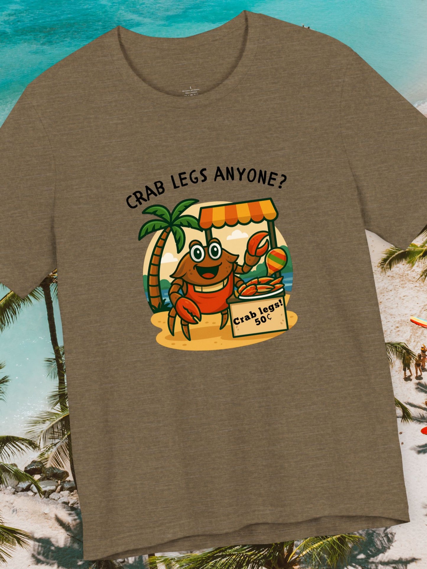 'Crab Legs Anyone?, Crab Legs 50¢' Funny Twisted Coconut Crab Graphic Unisex T-Shirt, Entrepreneur Crab, Summer Tees, Seafood Lover Gift, Beach Vibes, Casual Wear, Ocean-Inspired Apparel