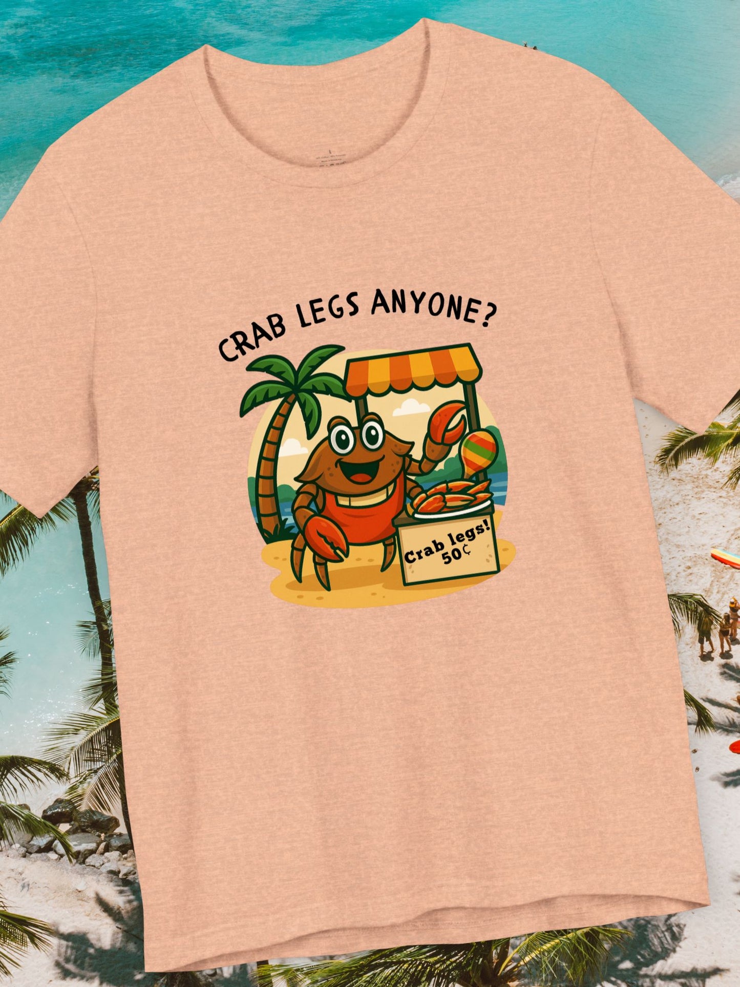 'Crab Legs Anyone?, Crab Legs 50¢' Funny Twisted Coconut Crab Graphic Unisex T-Shirt, Entrepreneur Crab, Summer Tees, Seafood Lover Gift, Beach Vibes, Casual Wear, Ocean-Inspired Apparel