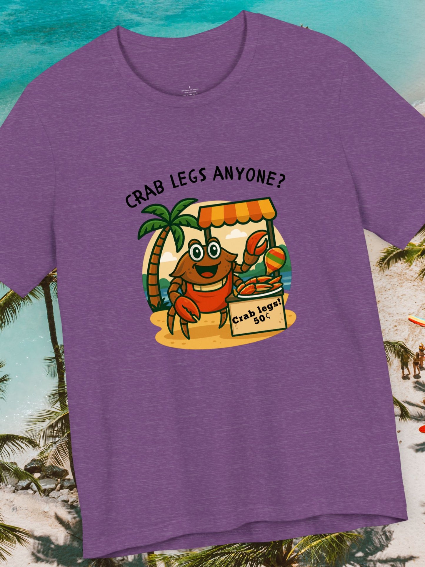 'Crab Legs Anyone?, Crab Legs 50¢' Funny Twisted Coconut Crab Graphic Unisex T-Shirt, Entrepreneur Crab, Summer Tees, Seafood Lover Gift, Beach Vibes, Casual Wear, Ocean-Inspired Apparel