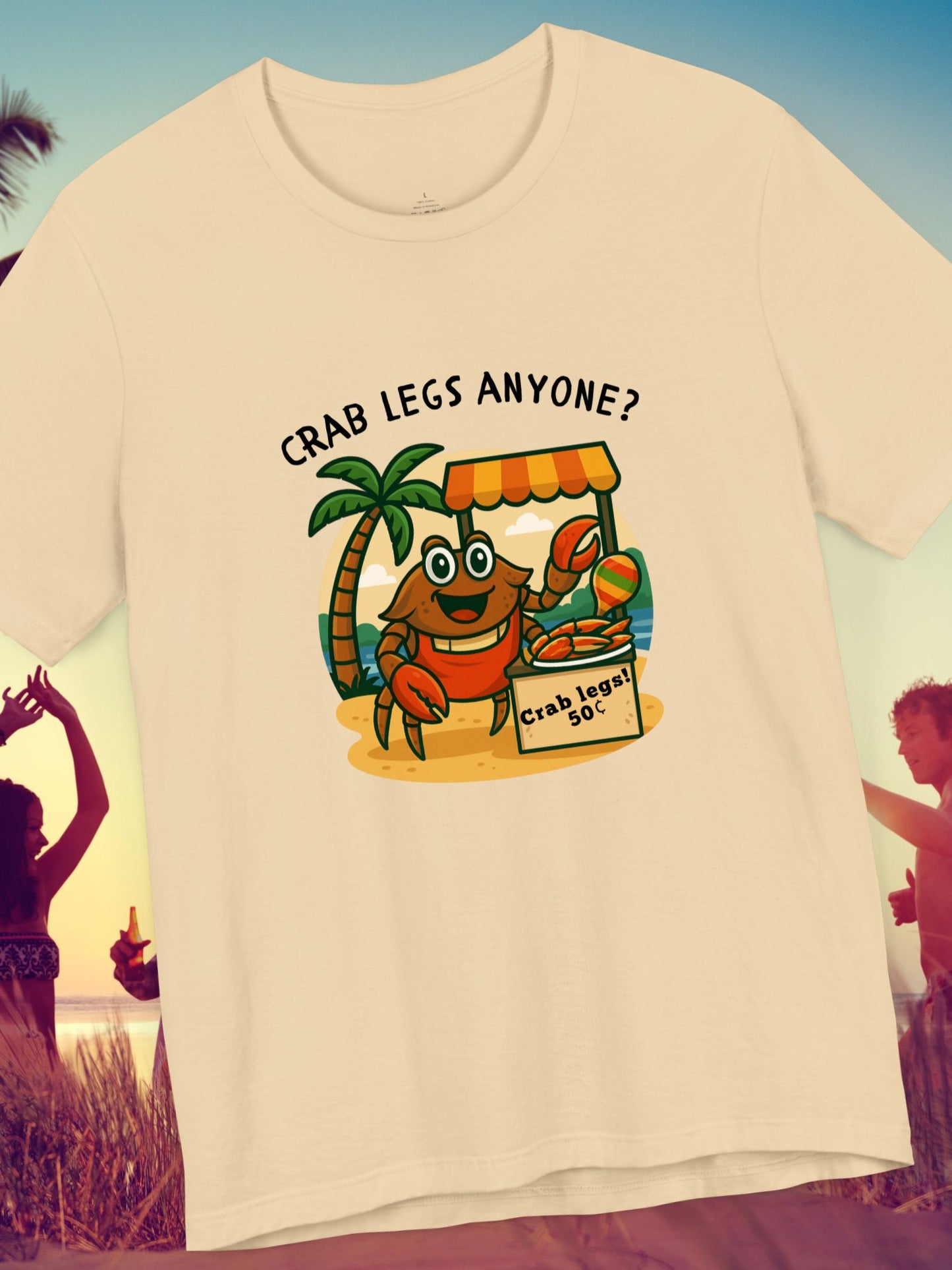 'Crab Legs Anyone?, Crab Legs 50¢' Funny Twisted Coconut Crab Graphic Unisex T-Shirt, Entrepreneur Crab, Summer Tees, Seafood Lover Gift, Beach Vibes, Casual Wear, Ocean-Inspired Apparel