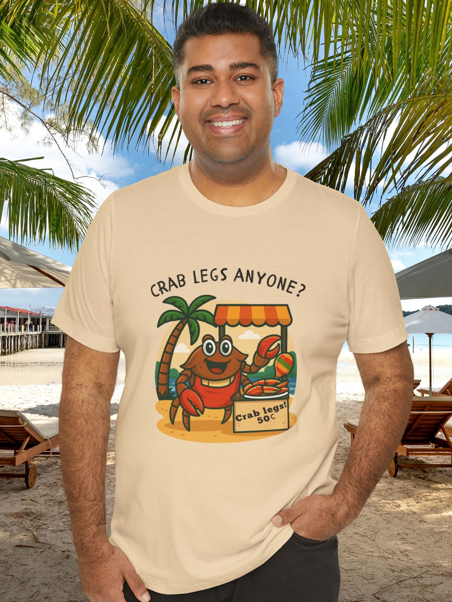 'Crab Legs Anyone?, Crab Legs 50¢' Funny Twisted Coconut Crab Graphic Unisex T-Shirt, Entrepreneur Crab, Summer Tees, Seafood Lover Gift, Beach Vibes, Casual Wear, Ocean-Inspired Apparel