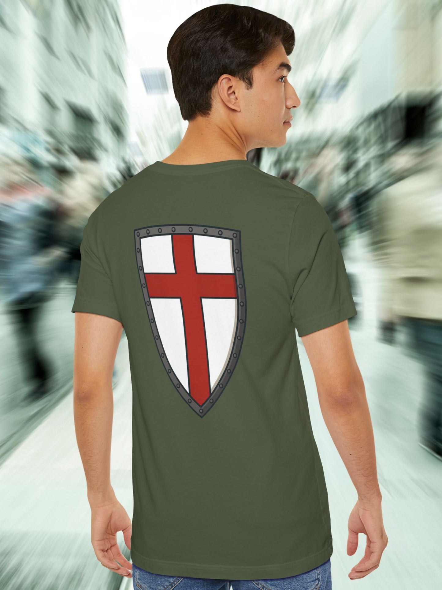 Crusader Cross (Back) Graphic Unisex T-Shirt, Christian Warrior Apparel