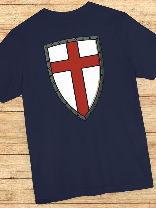 Crusader Cross (Back) Graphic Unisex T-Shirt, Christian Warrior Apparel