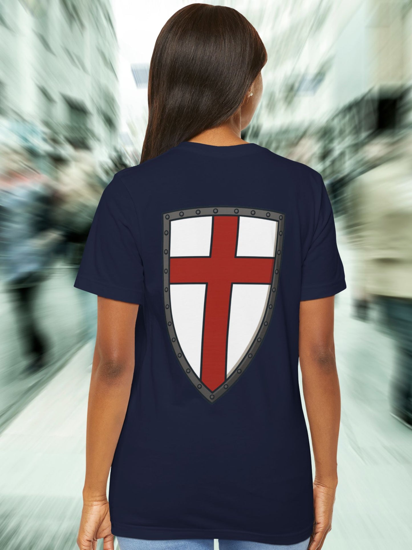 Crusader Cross (Back) Graphic Unisex T-Shirt, Christian Warrior Apparel