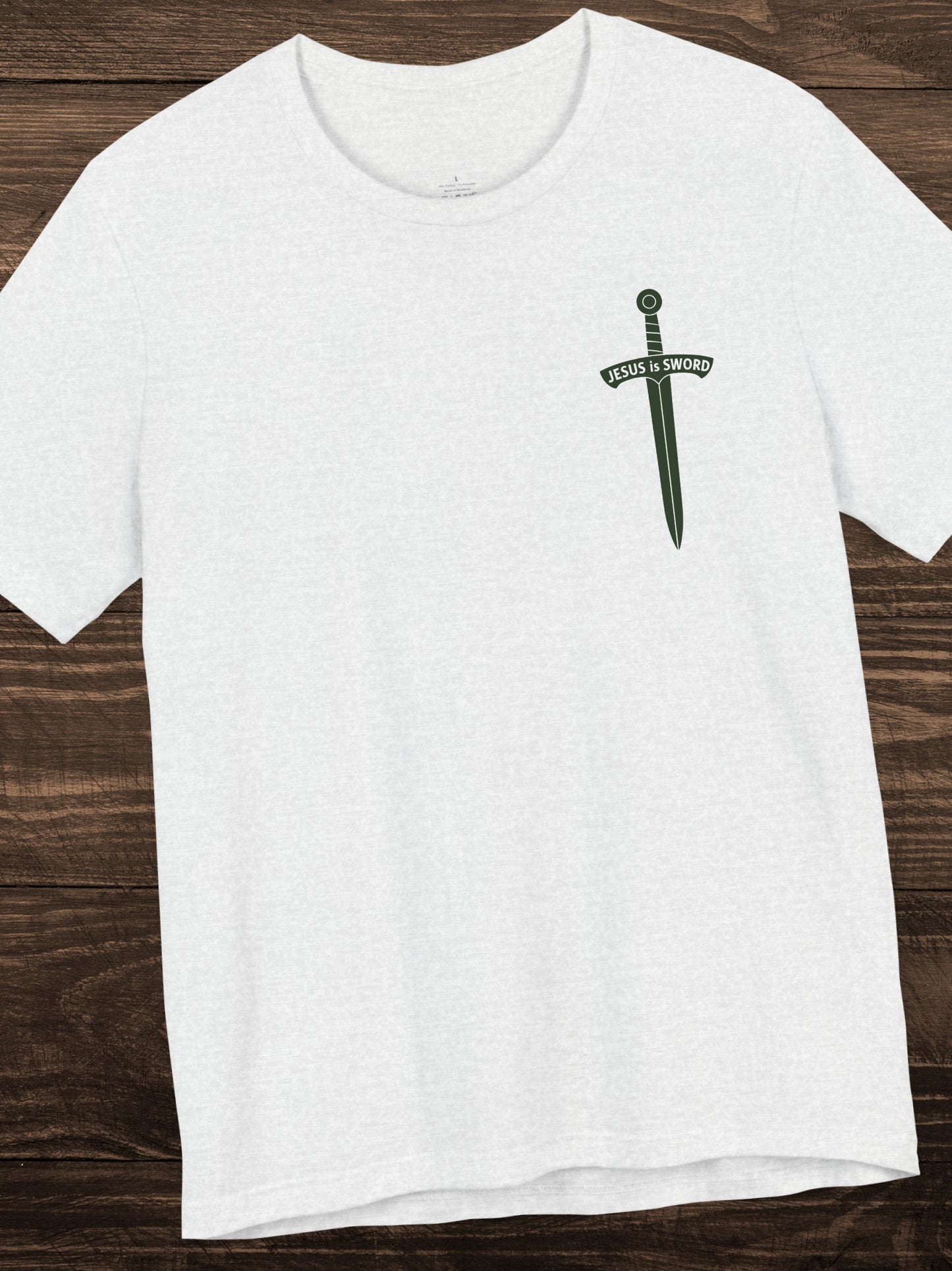 '... work out your salvation with fear and trembling, Philippians 2:12, JESUS is SWORD' Sword Graphic Unisex T-Shirt, Christian Apparel, Jesus Tee, Bible Verse