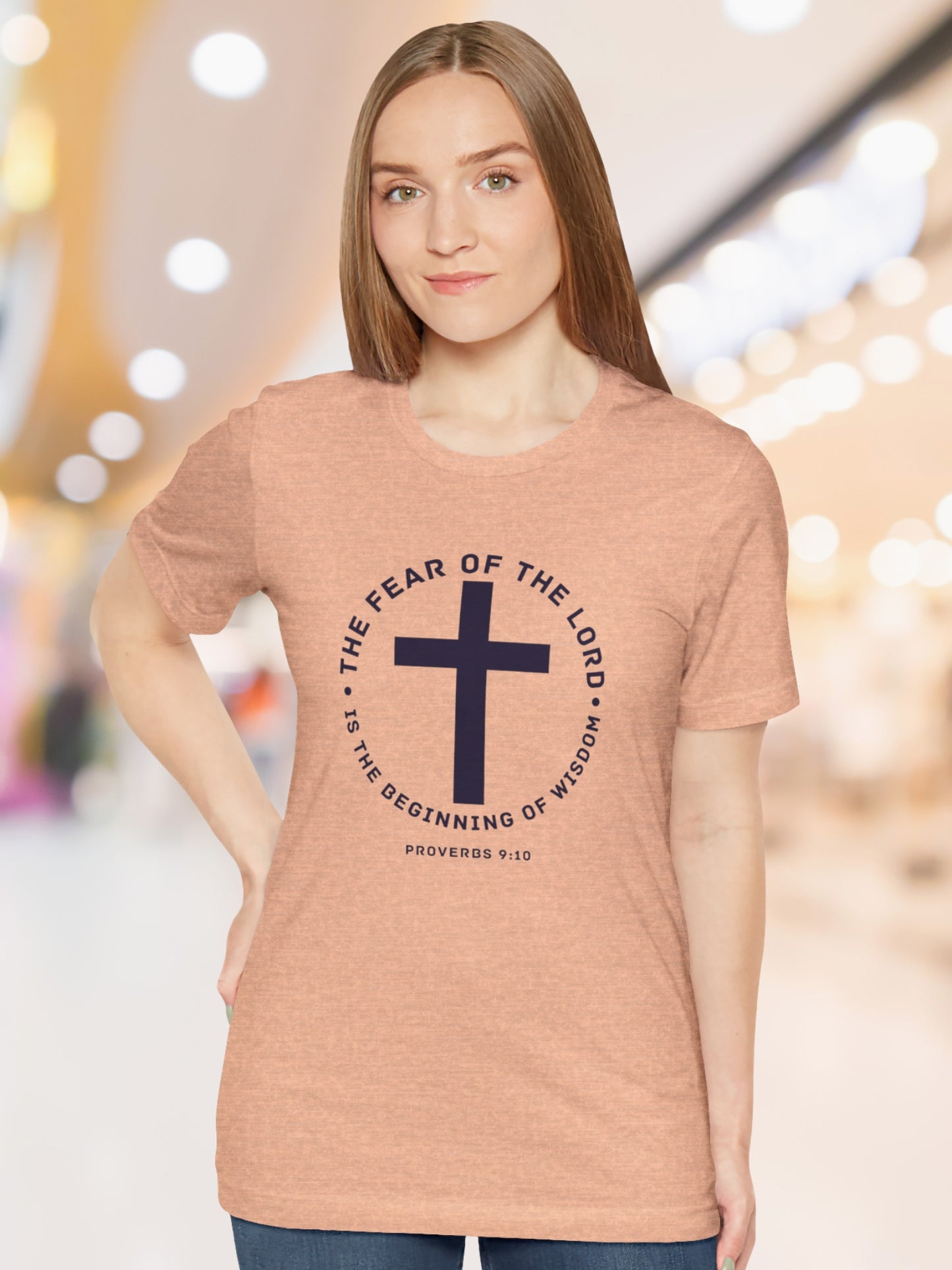 'The Fear of the Lord...' Cross Graphic Unisex T-Shirt, Bible Verse Tee, Jesus Shirt, Proverbs 9:10