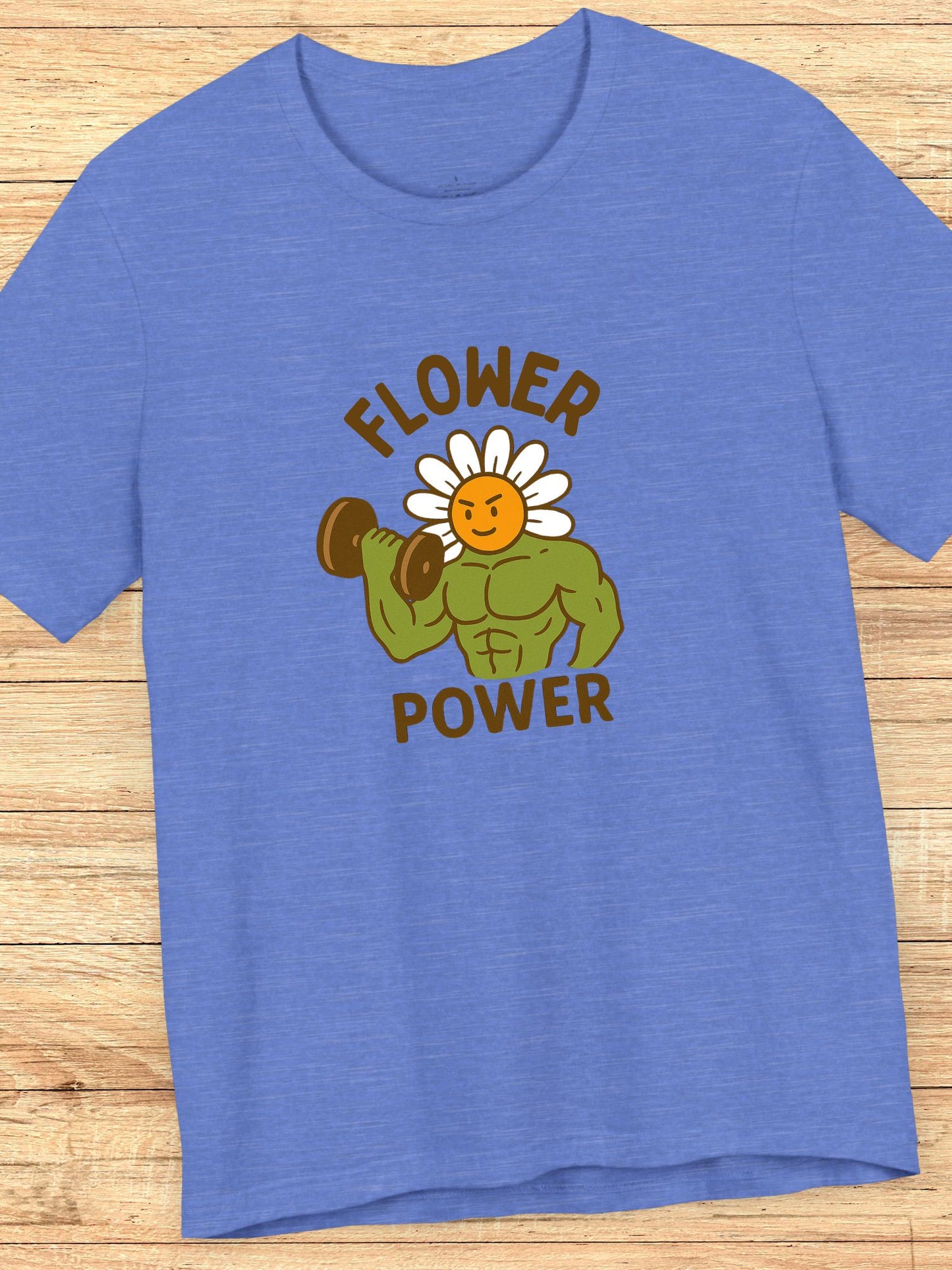 'Flower Power' Fitness Tee, Unisex T-Shirt for Gym Lovers, Motivational Workout Shirt, Gift for Fitness Enthusiasts, Fun Graphic Tee