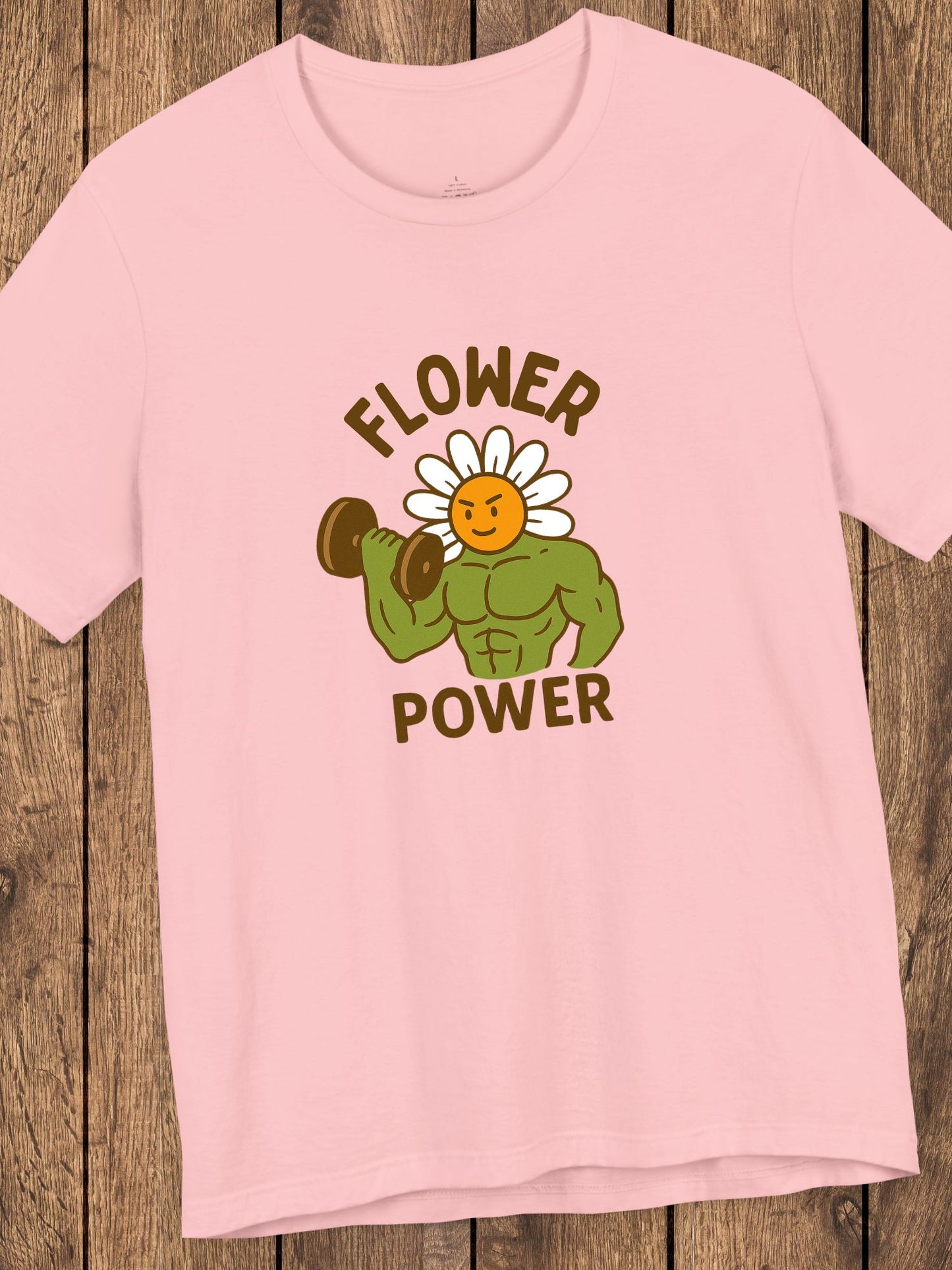 'Flower Power' Fitness Tee, Unisex T-Shirt for Gym Lovers, Motivational Workout Shirt, Gift for Fitness Enthusiasts, Fun Graphic Tee