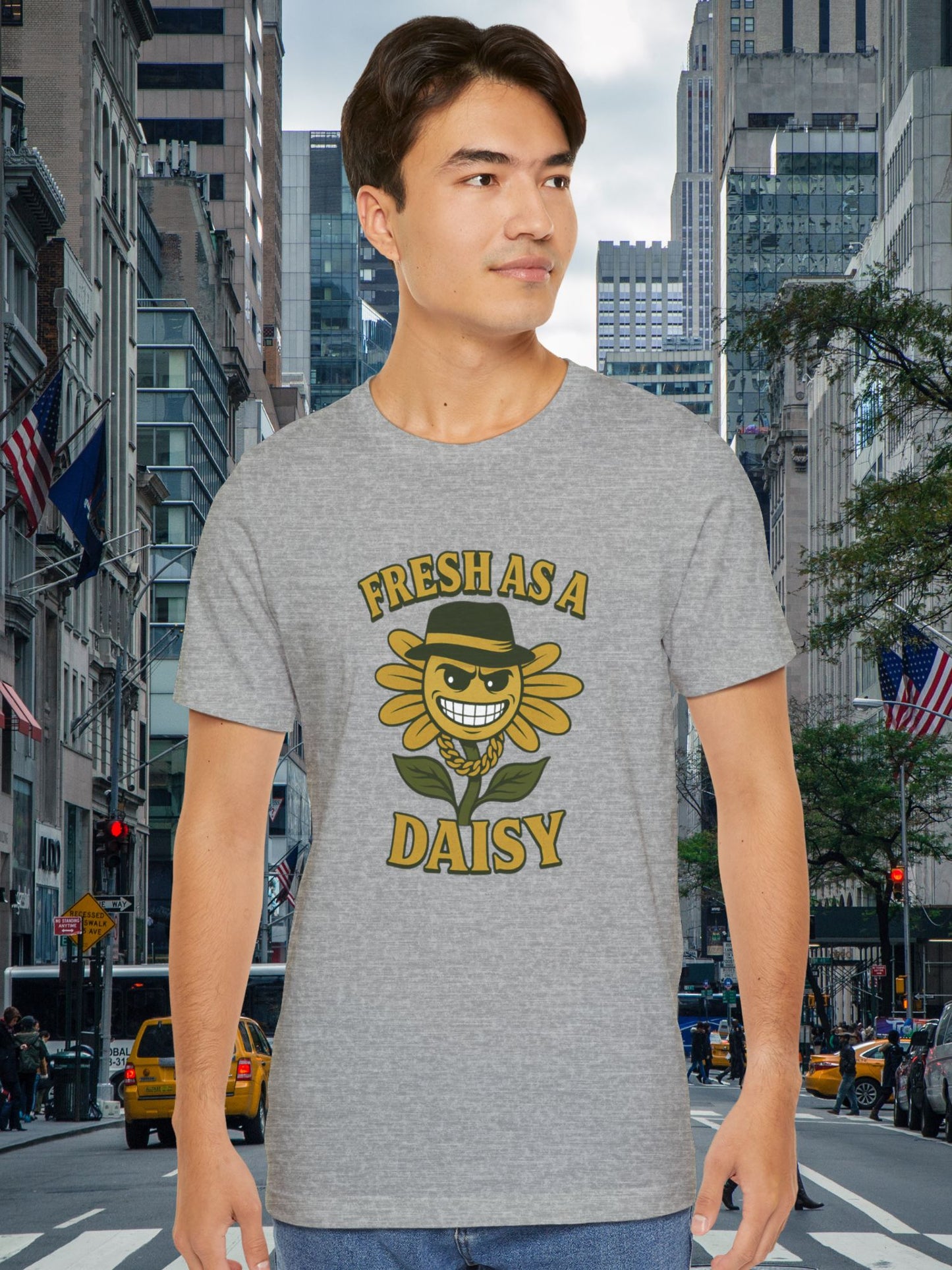 'Fresh as a Daisy' Gangster Flower Graphic Unisex T-Shirt,  Flower Lovers, Summer Apparel
