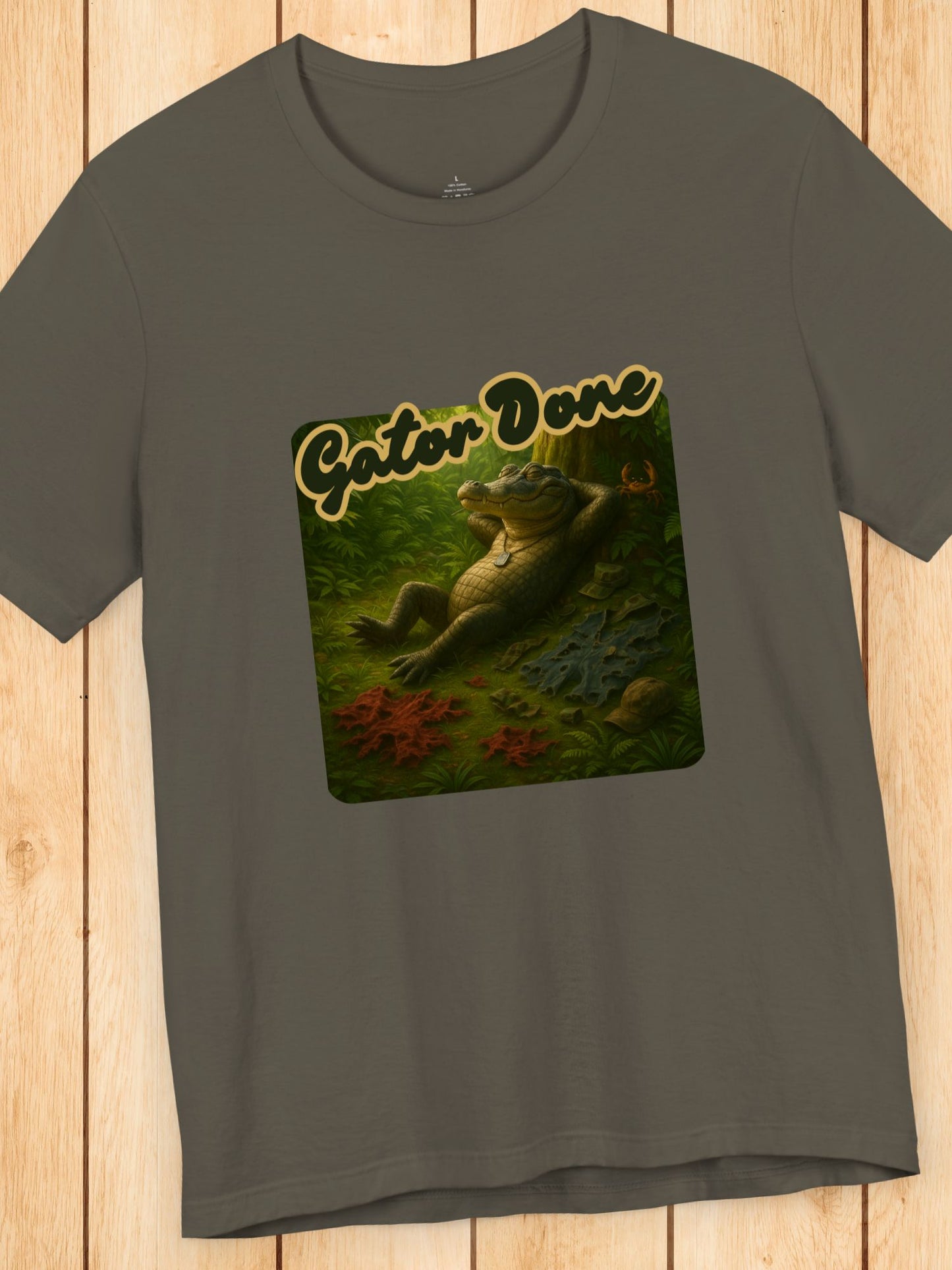 'Gator Done' Full Gator Relaxing Graphic Unisex T-Shirt, Florida Lovers, Summer Vibes, Alligator Lovers